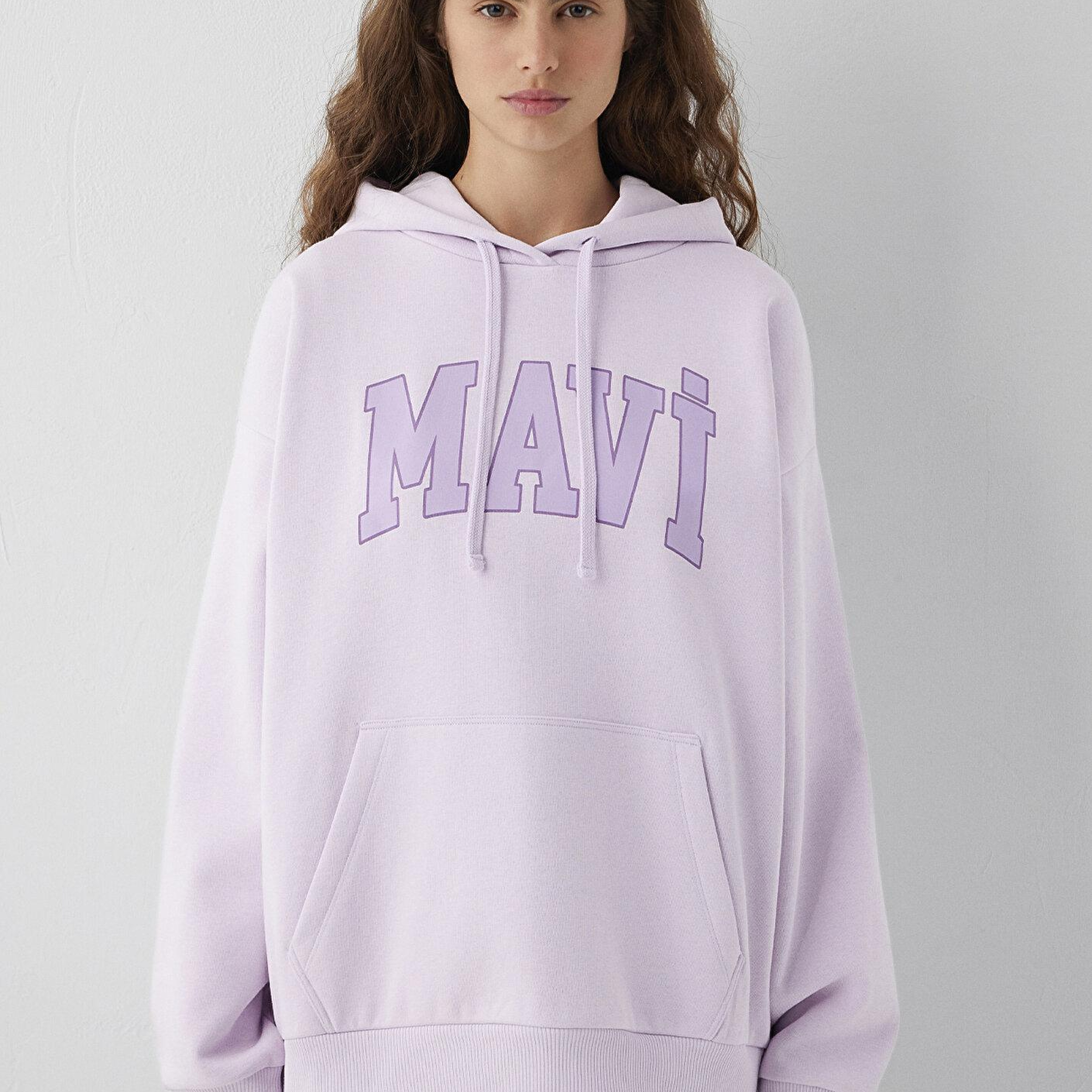 Mavi Mavi Logo Baskılı Kapüşonlu Lila Sweatshirt 1600361-70512
