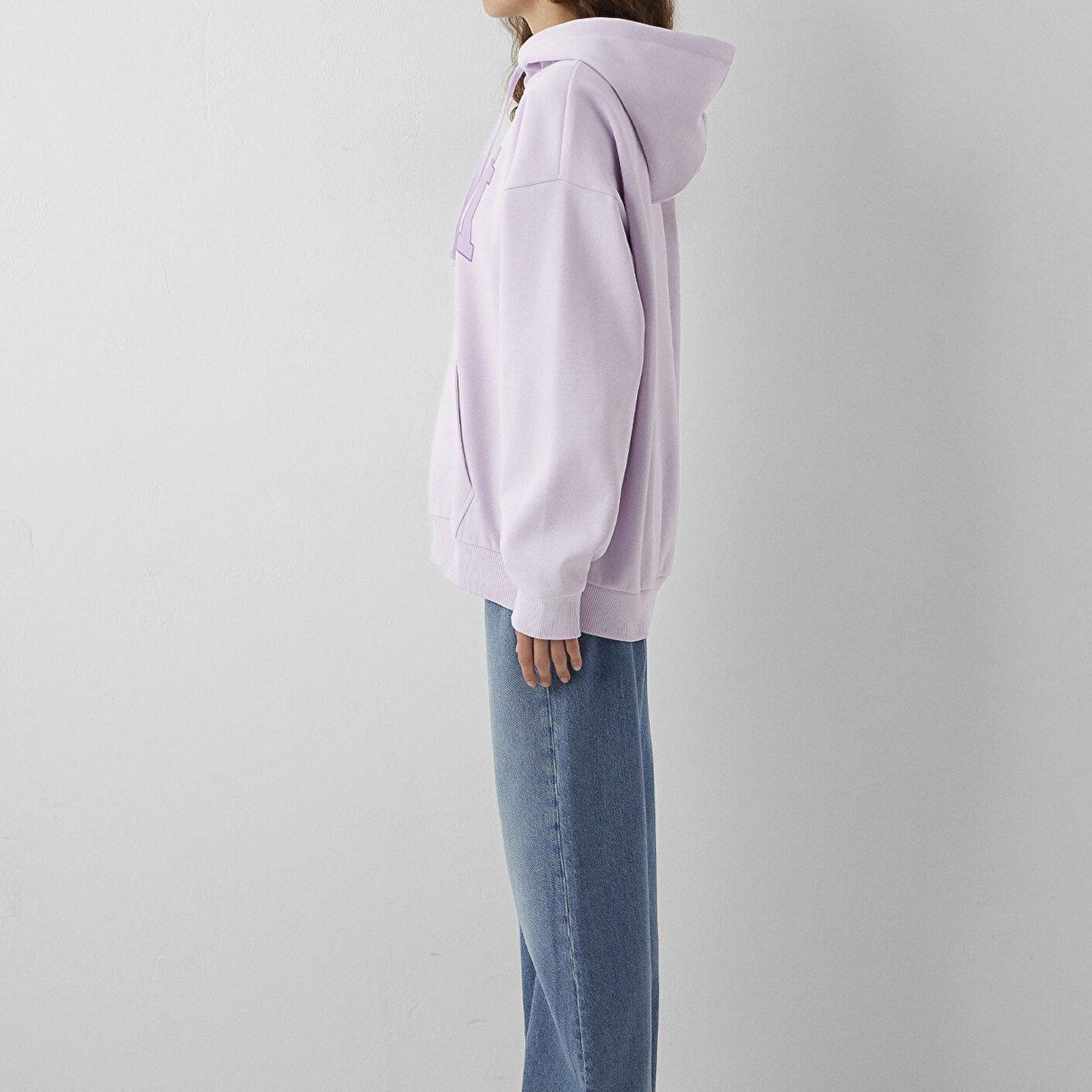 Mavi Mavi Logo Baskılı Kapüşonlu Lila Sweatshirt 1600361-70512