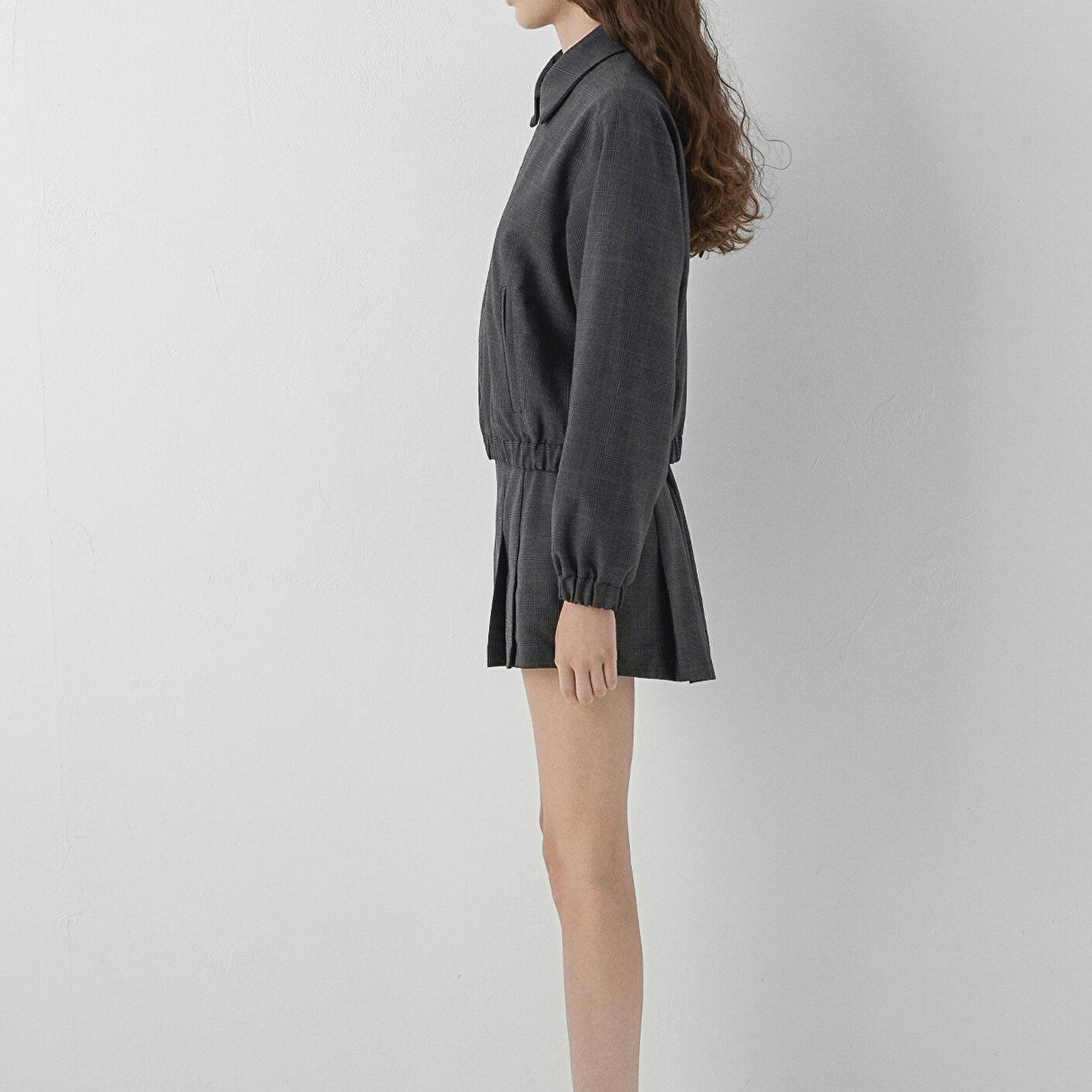 Mavi Siyah Ceket Oversize / Geniş Kesim 1110892-91419