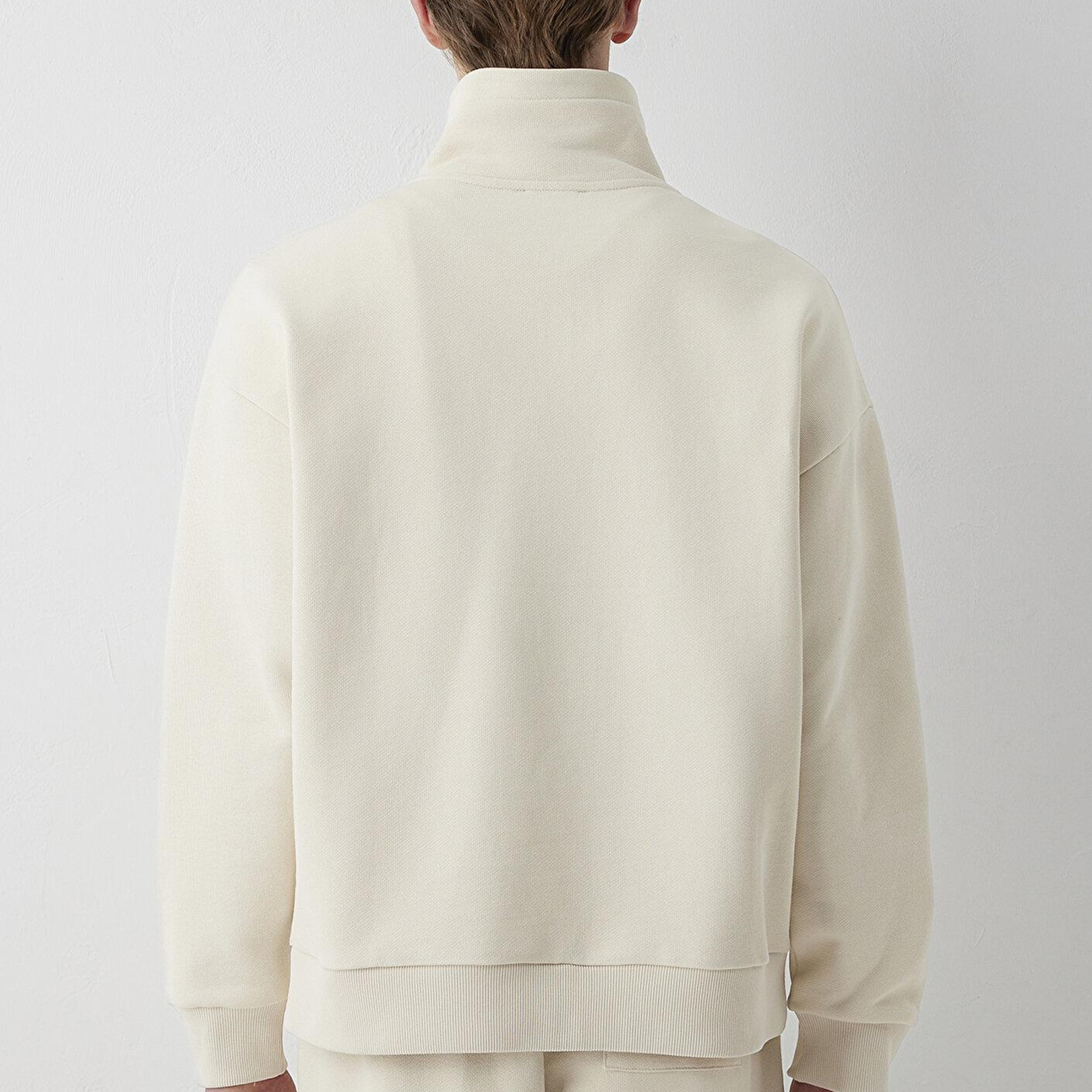 Mavi Mavi Logo Baskılı Yarı Fermuarlı Bej Sweatshirt 0S10678-70072
