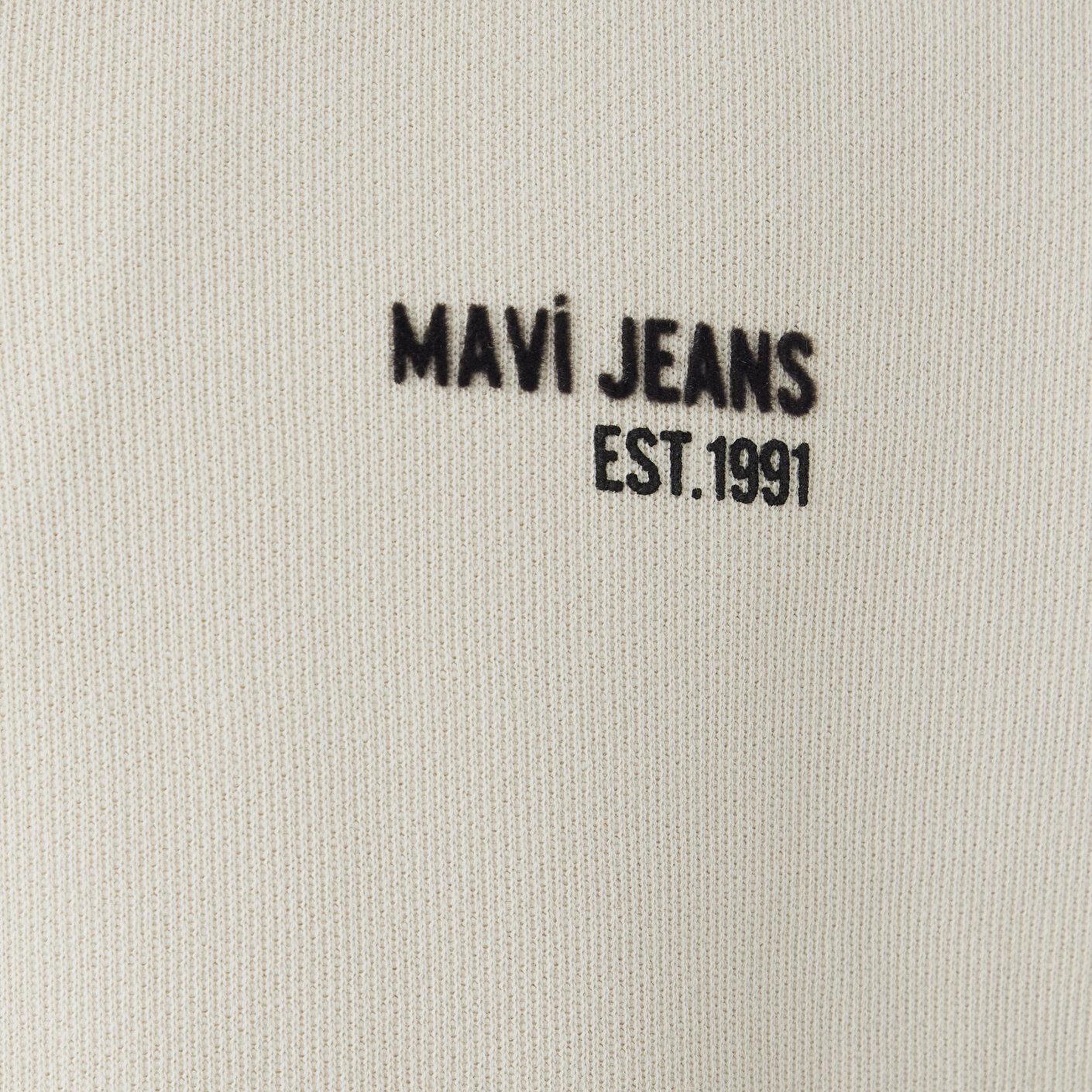 Mavi Mavi Logo Baskılı Yarı Fermuarlı Bej Sweatshirt 0S10678-70072