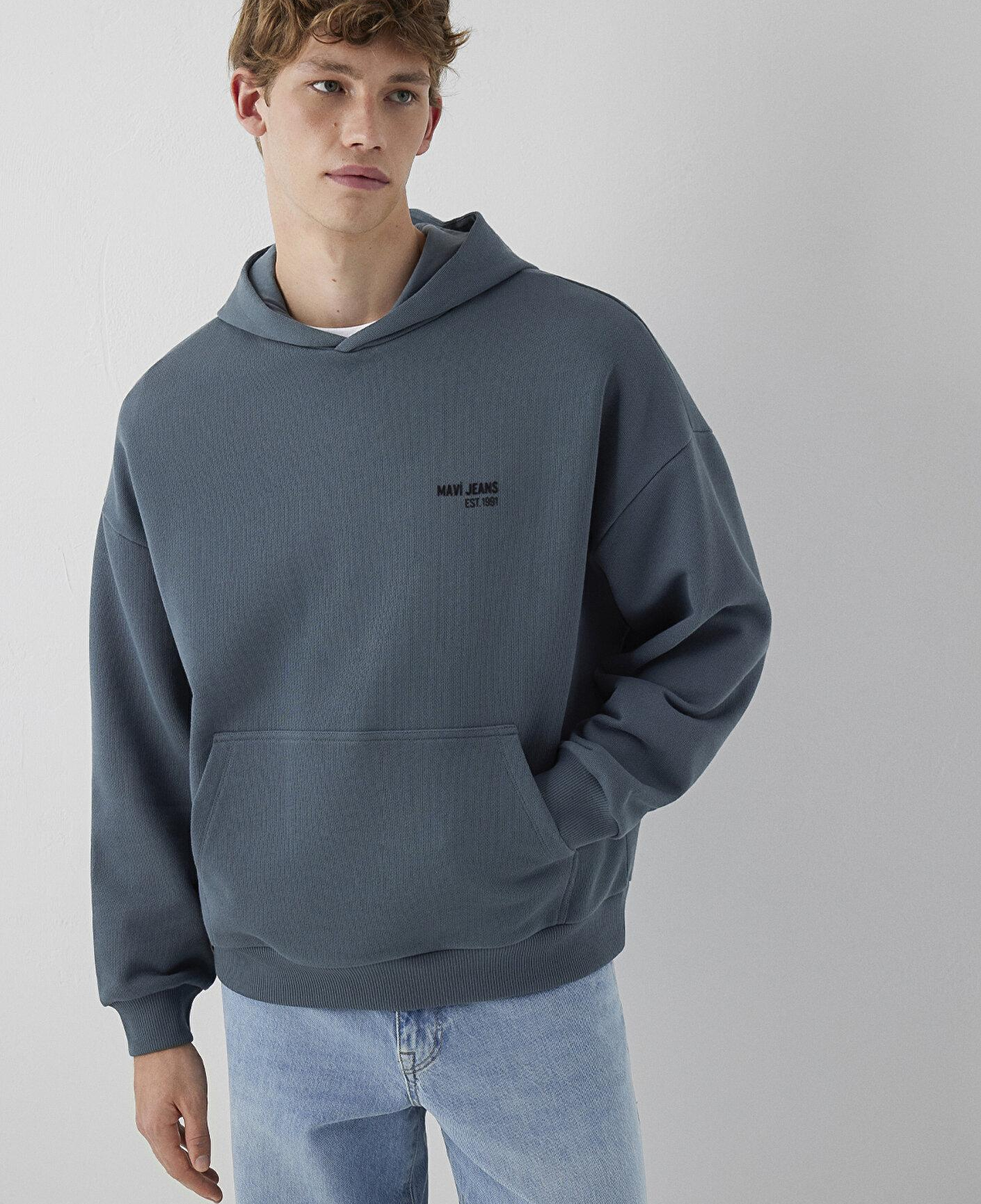 Mavi Mavi Jeans Kapüşonlu Lacivert Sweatshirt 0S10676-80776