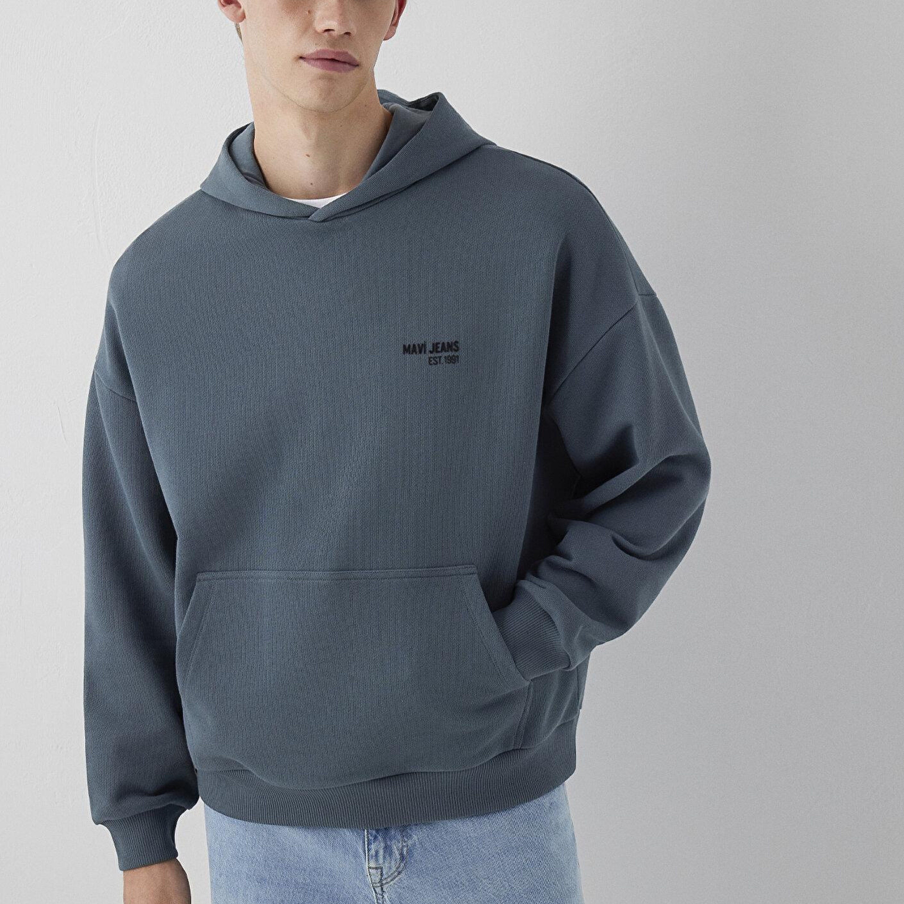 Mavi Mavi Jeans Kapüşonlu Lacivert Sweatshirt 0S10676-80776