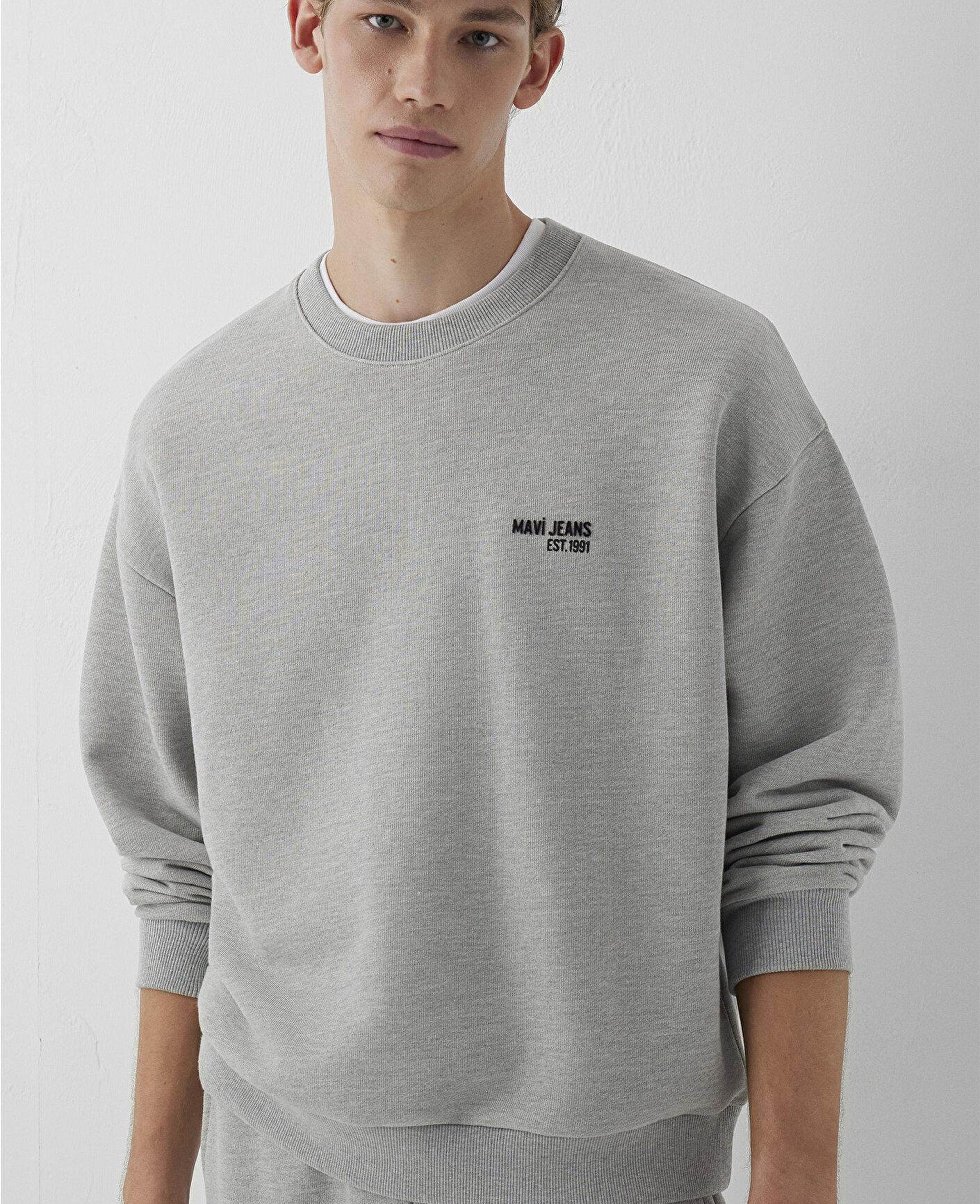 Mavi Mavi Jeans Baskılı Gri Sweatshirt 0S10677-80196