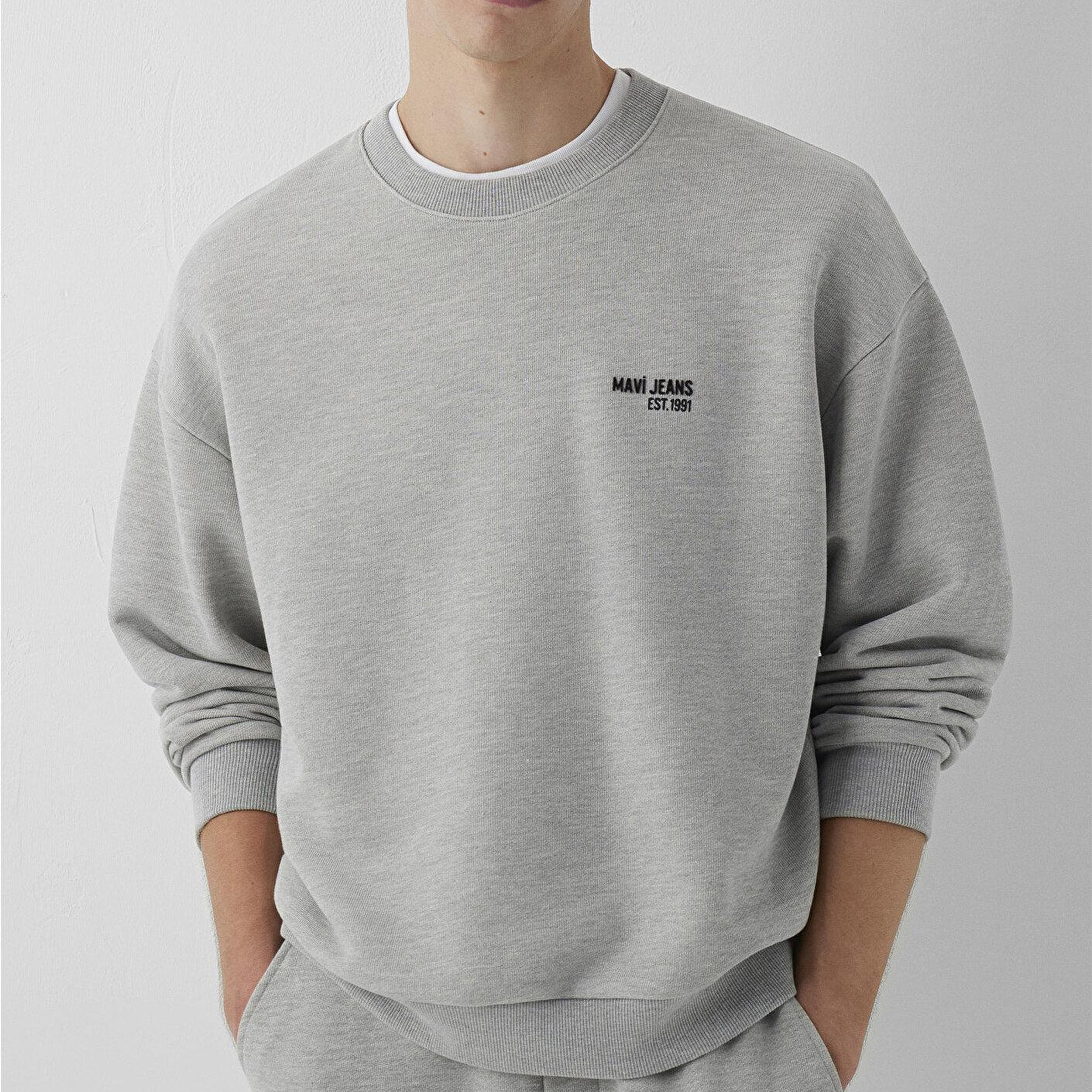 Mavi Mavi Jeans Baskılı Gri Sweatshirt 0S10677-80196