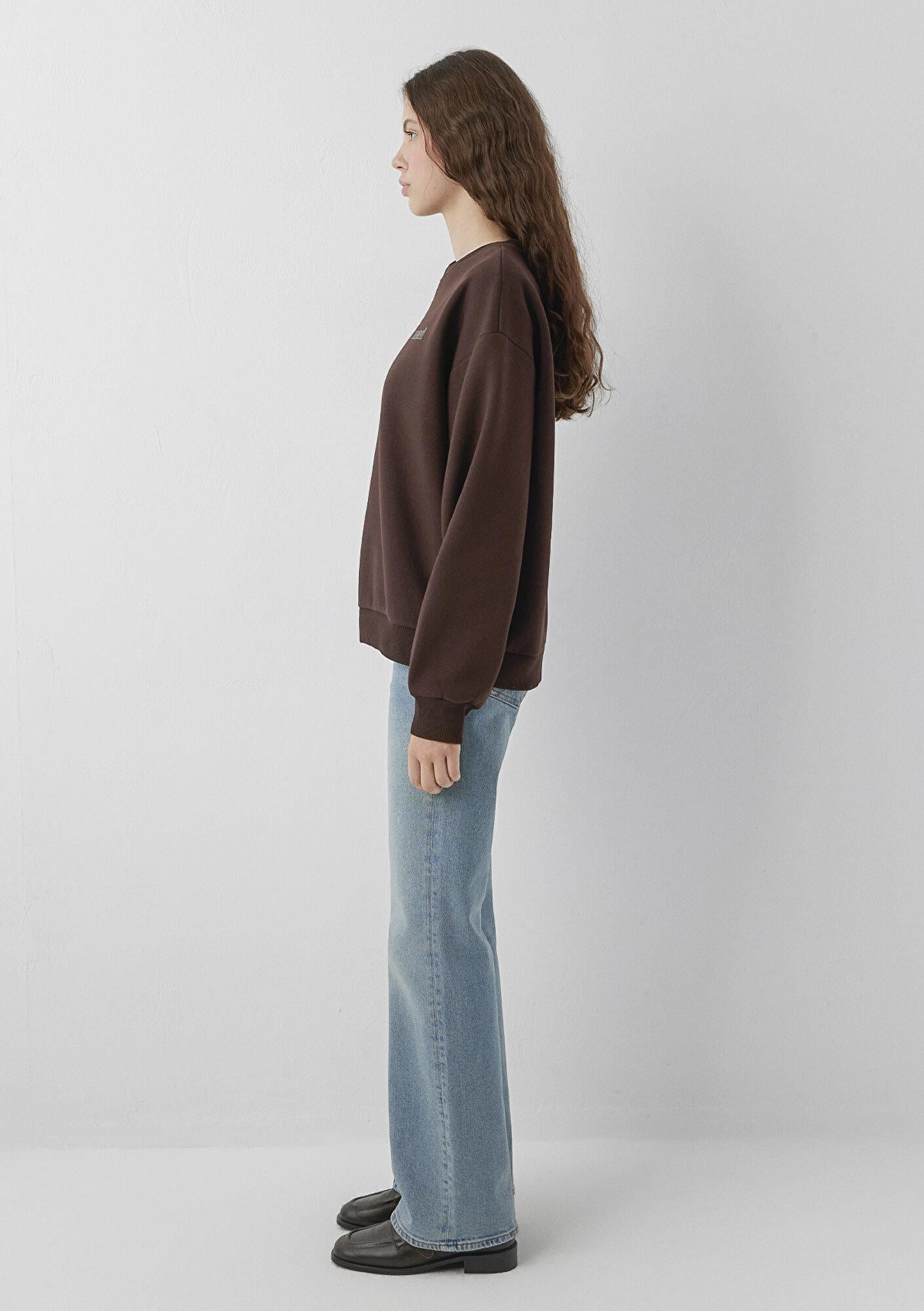 Mavi Mavi Logo Baskılı Kahverengi Sweatshirt 1611656-90704