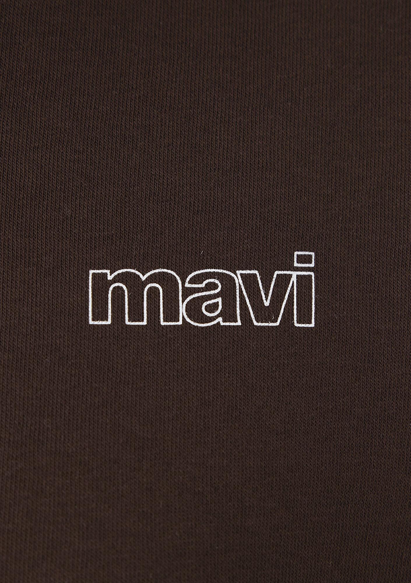 Mavi Mavi Logo Baskılı Kahverengi Sweatshirt 1611656-90704