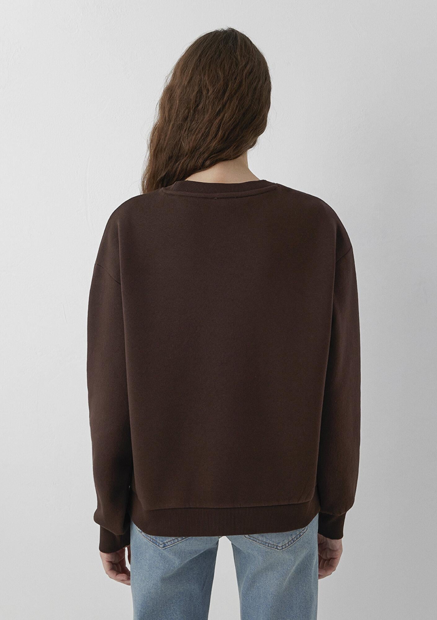 Mavi Mavi Logo Baskılı Kahverengi Sweatshirt 1611656-90704