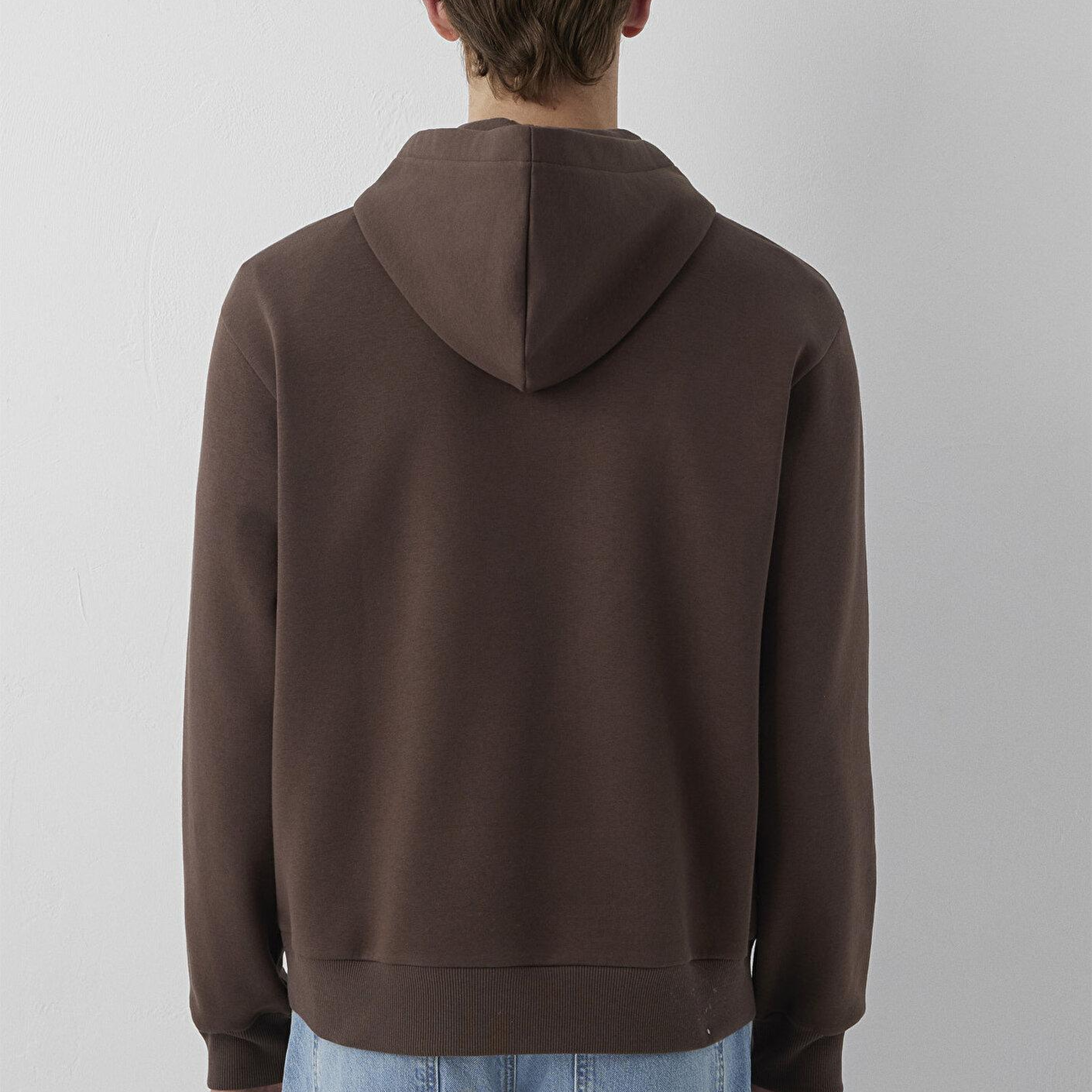 Mavi Mavi Logo Baskılı Kapüşonlu Kahverengi Sweatshirt 0S10646-71603