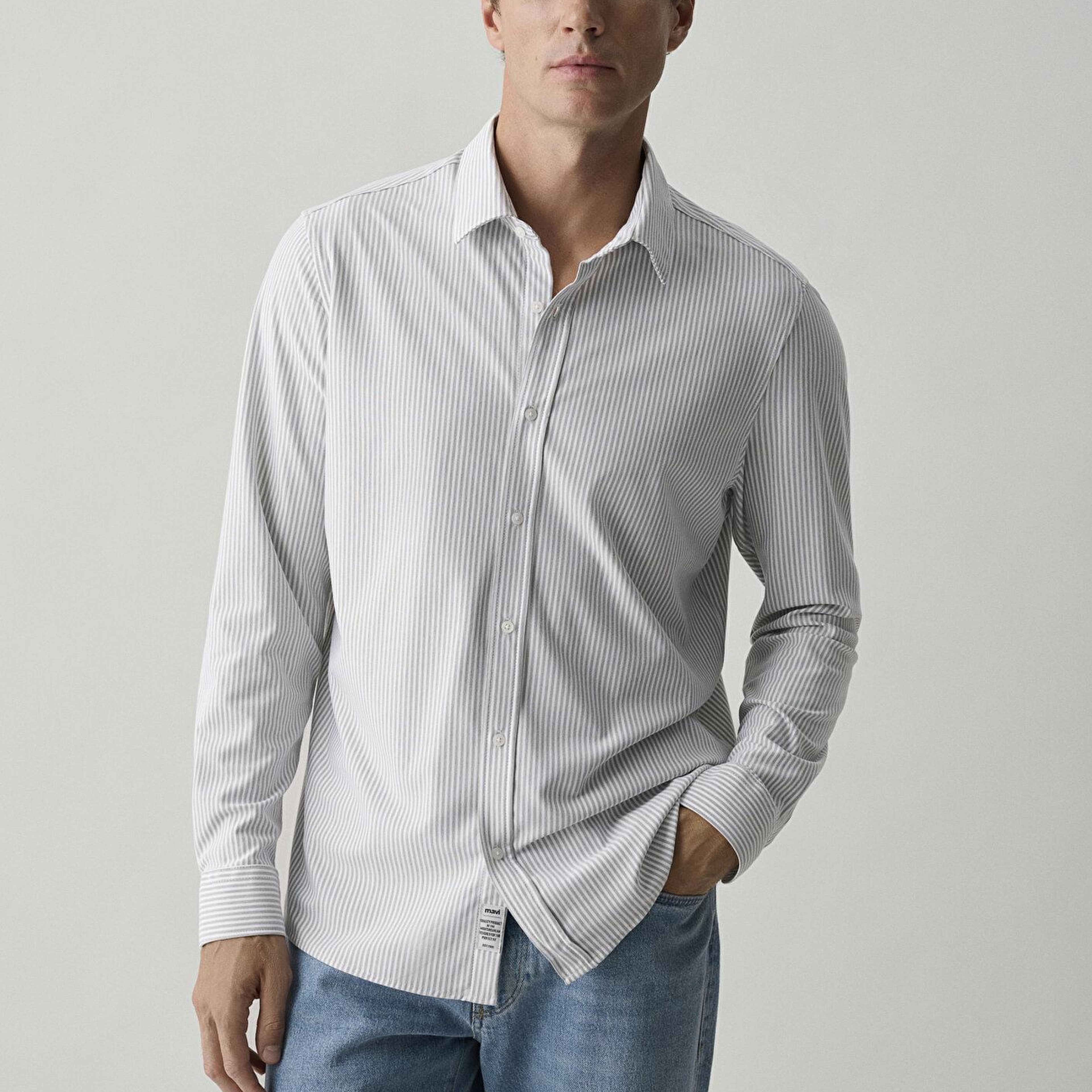 Mavi Çizgili Gömlek Regular Fit / Normal Kesim 0220383-A6879