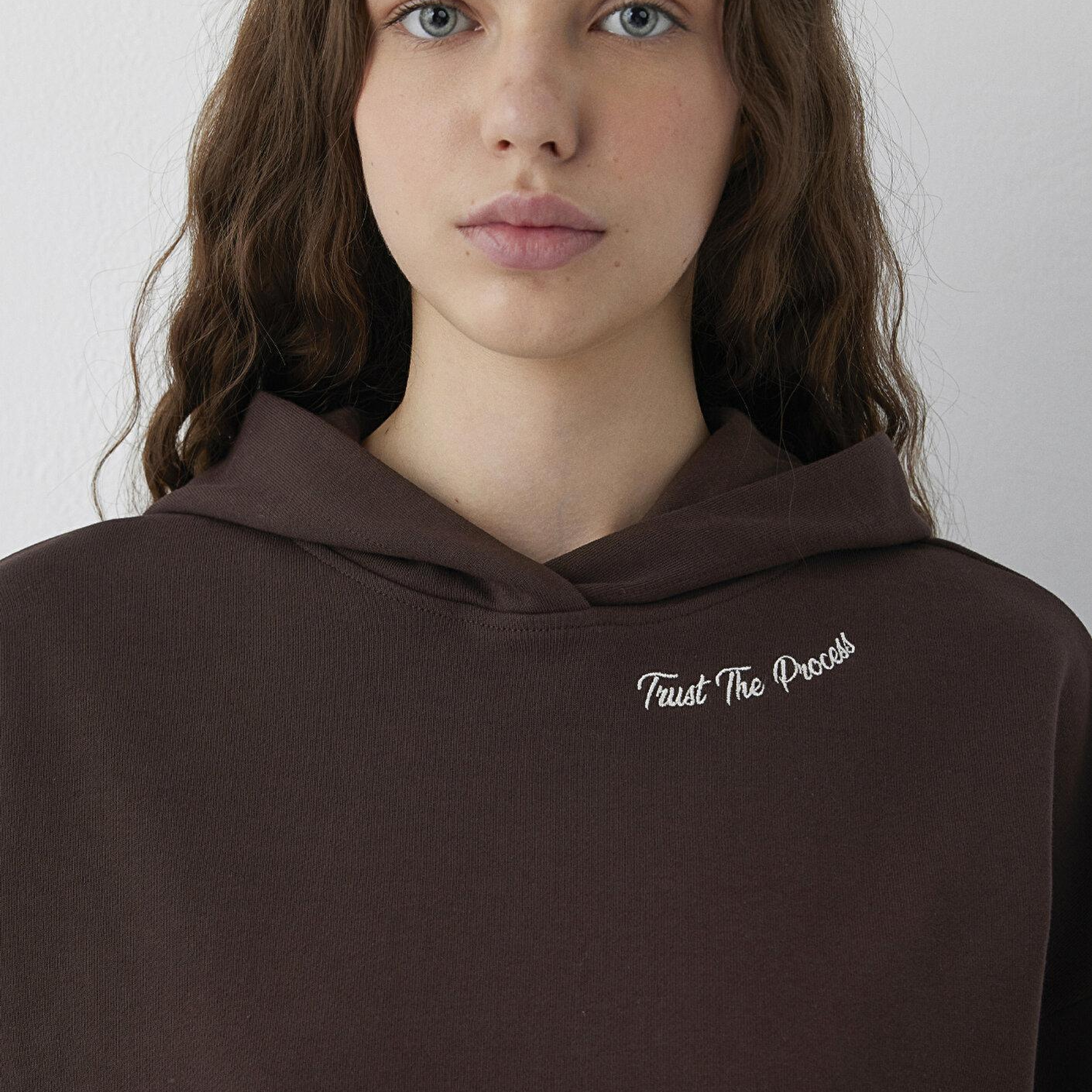 Mavi Kapüşonlu Kahverengi Sweatshirt 1S20081-70236