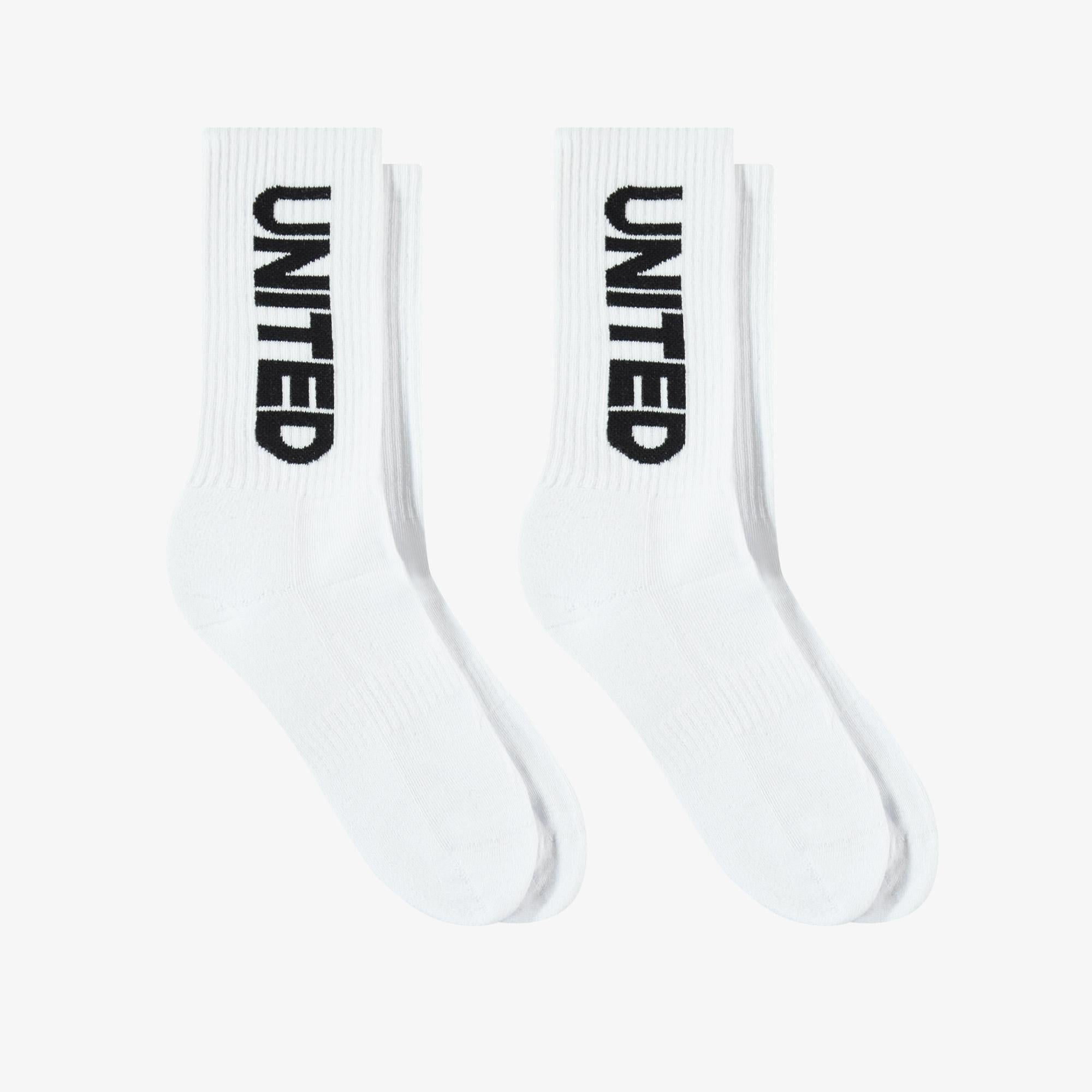 UNITED4 Classic Unisex Beyaz 2'li Çorap