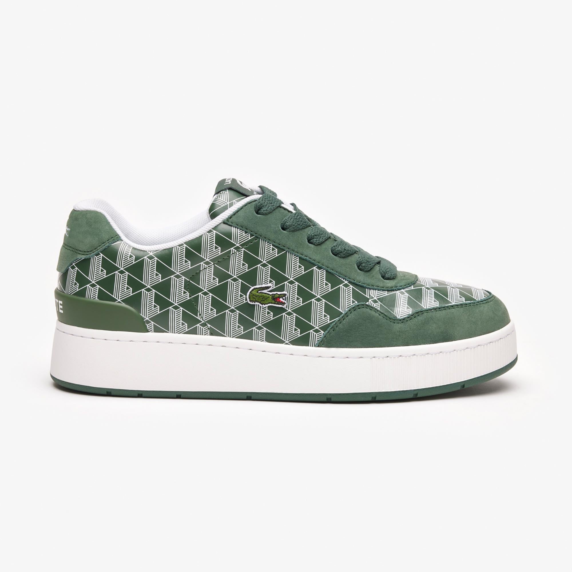 Lacoste Erkek Yeşil Monogram Deri Sneaker