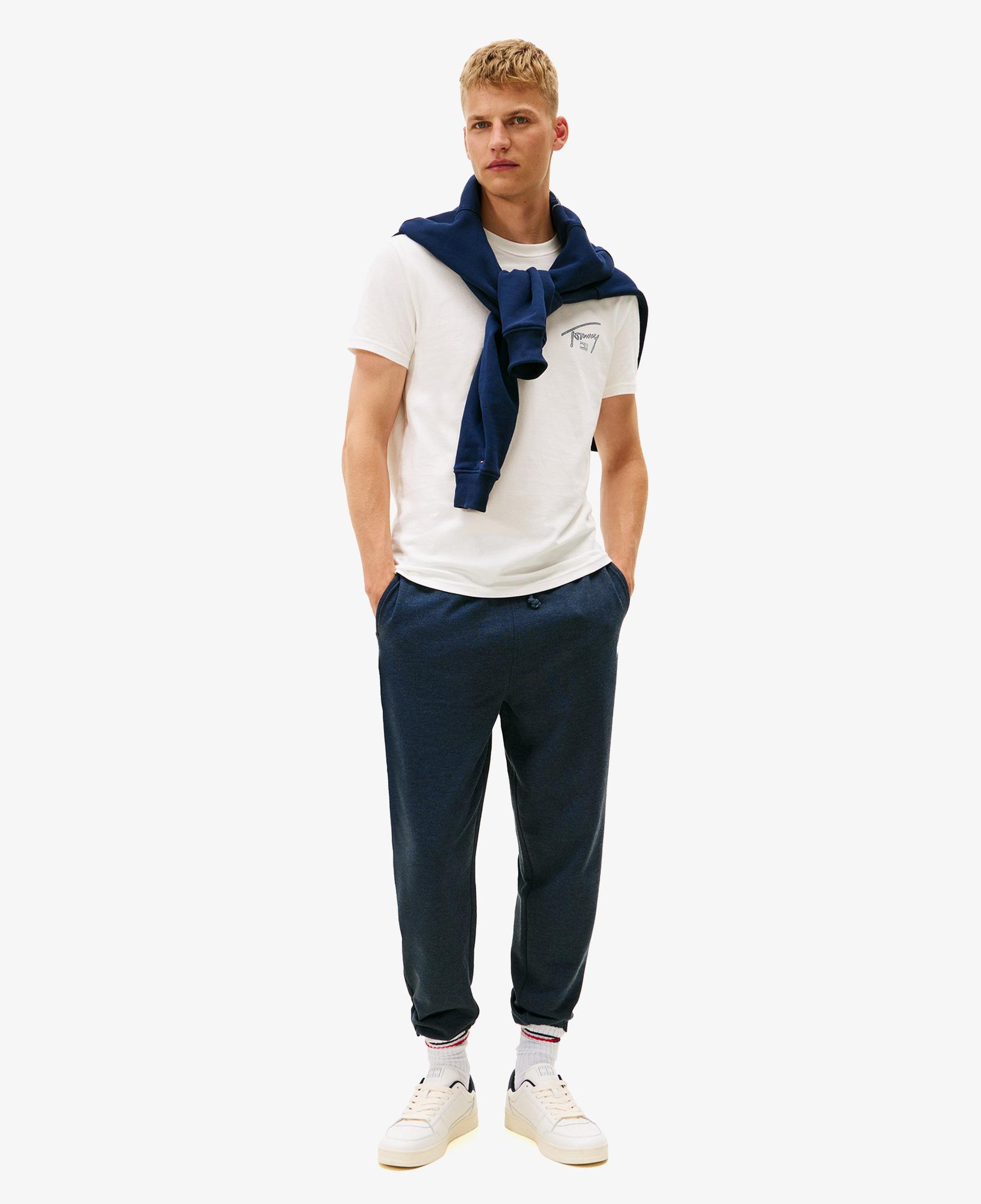Tommy Hilfiger Regular Sign Backprint Erkek Beyaz T-Shirt