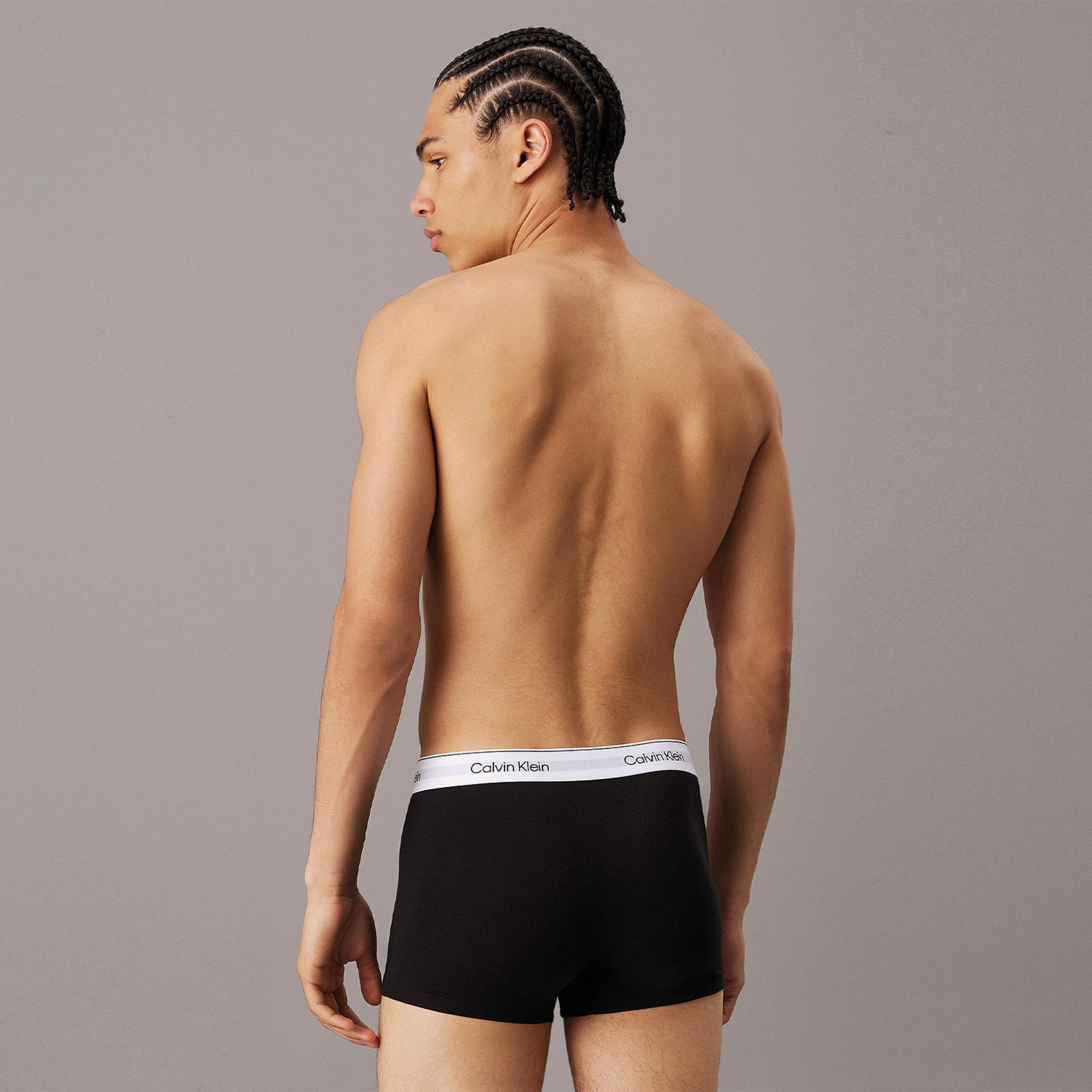 Calvin Klein Trunk 3'lü Erkek Siyah Beyaz Bantlı Boxer