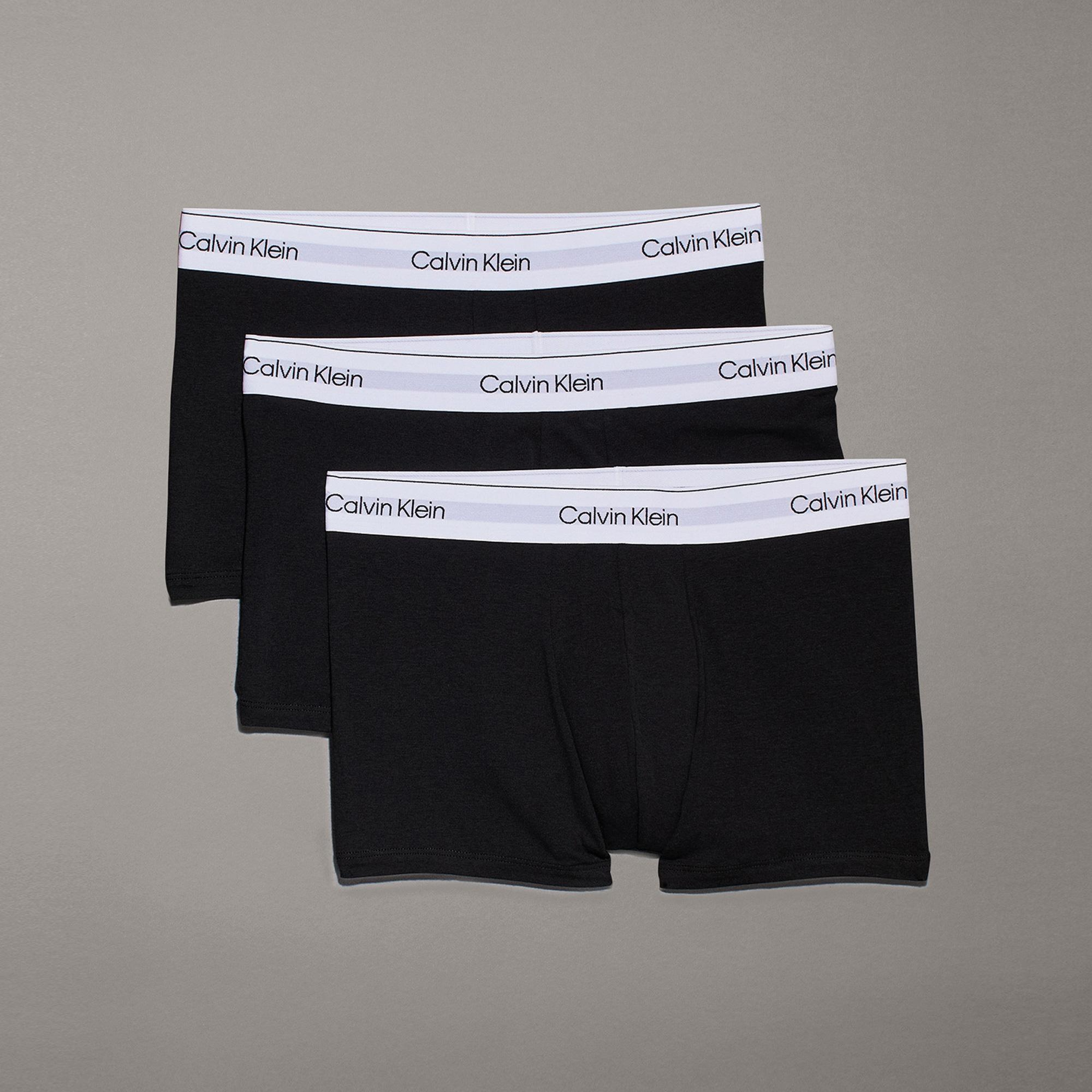 Calvin Klein Trunk 3'lü Erkek Siyah Beyaz Bantlı Boxer