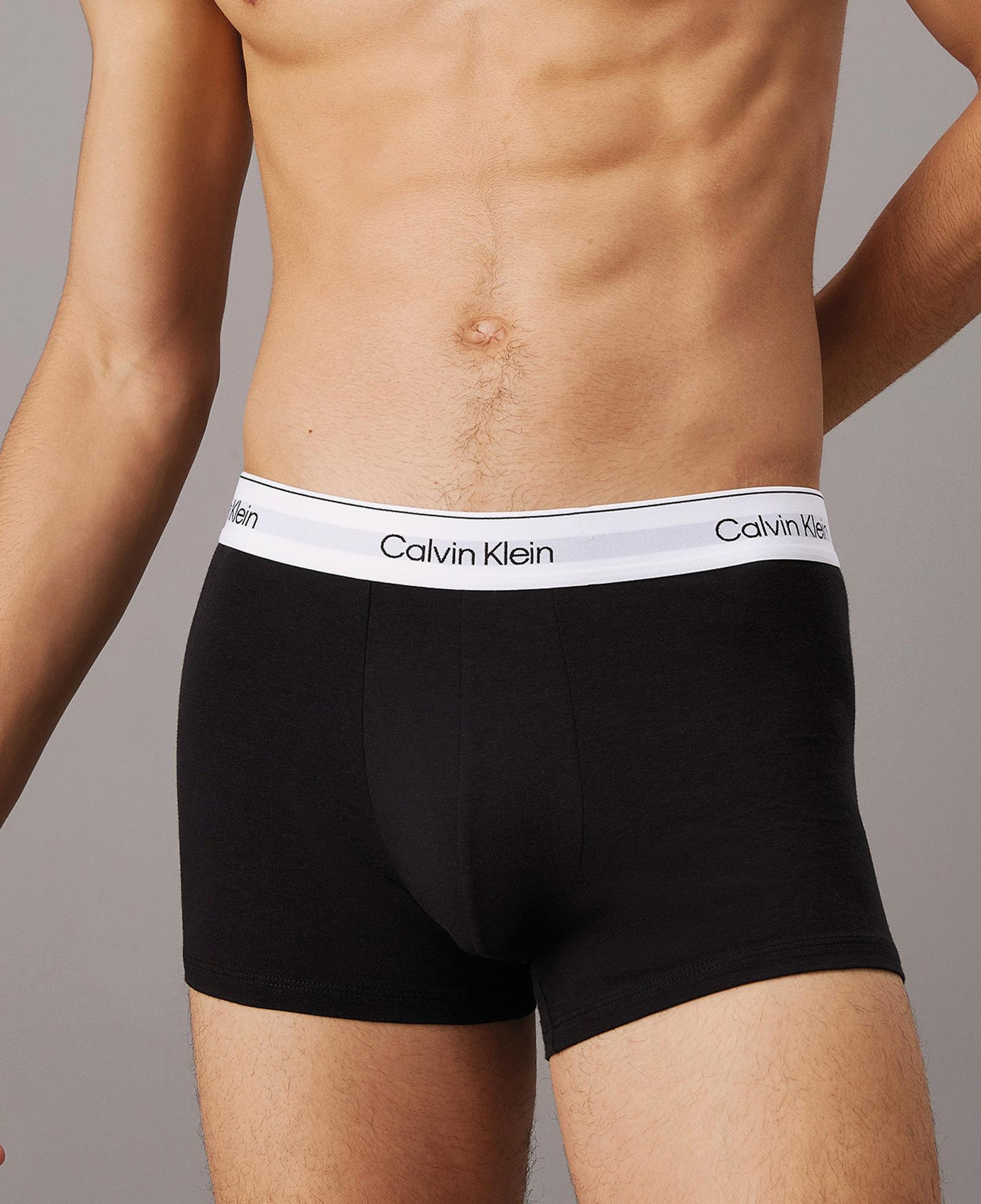 Calvin Klein Trunk 3'lü Erkek Siyah Beyaz Bantlı Boxer