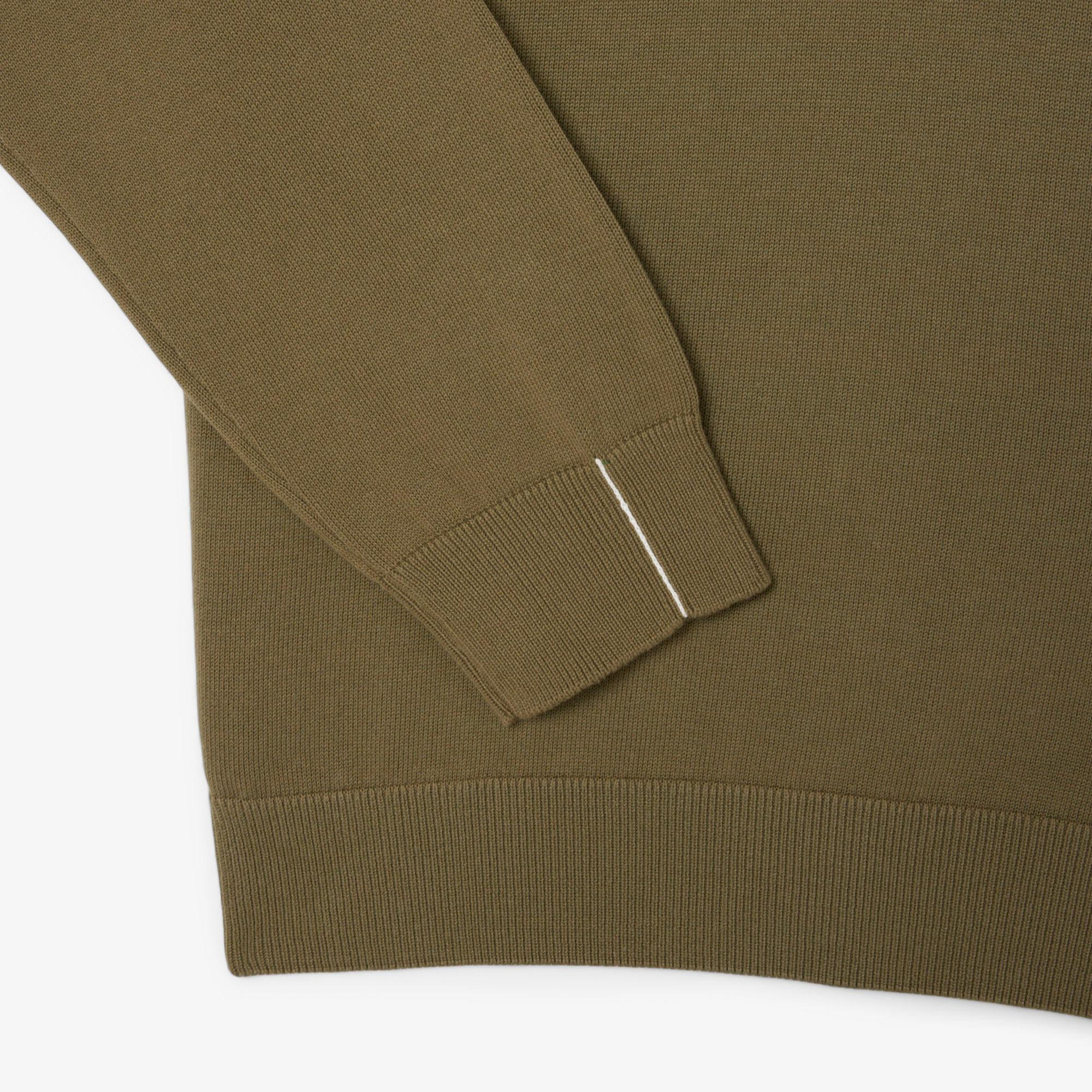 Lacoste Erkek Regular Fit Yarım Fermuarlı Haki Kazak