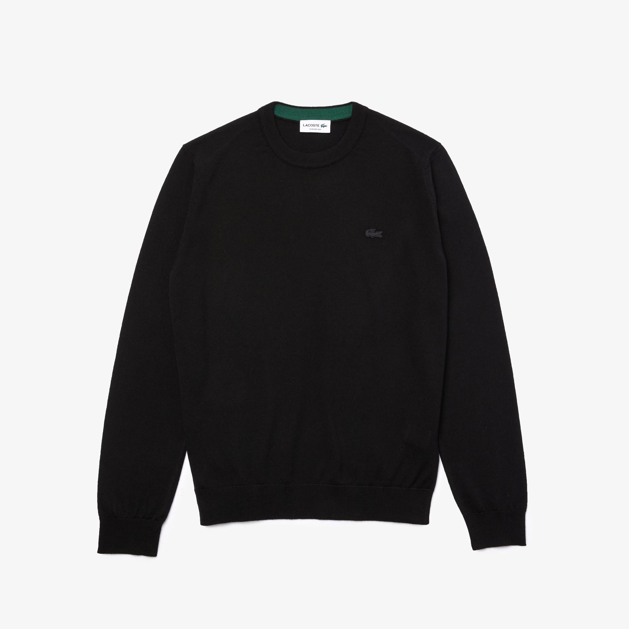 Lacoste Erkek Regular Fit Boğazlı Yaka Siyah Kazak