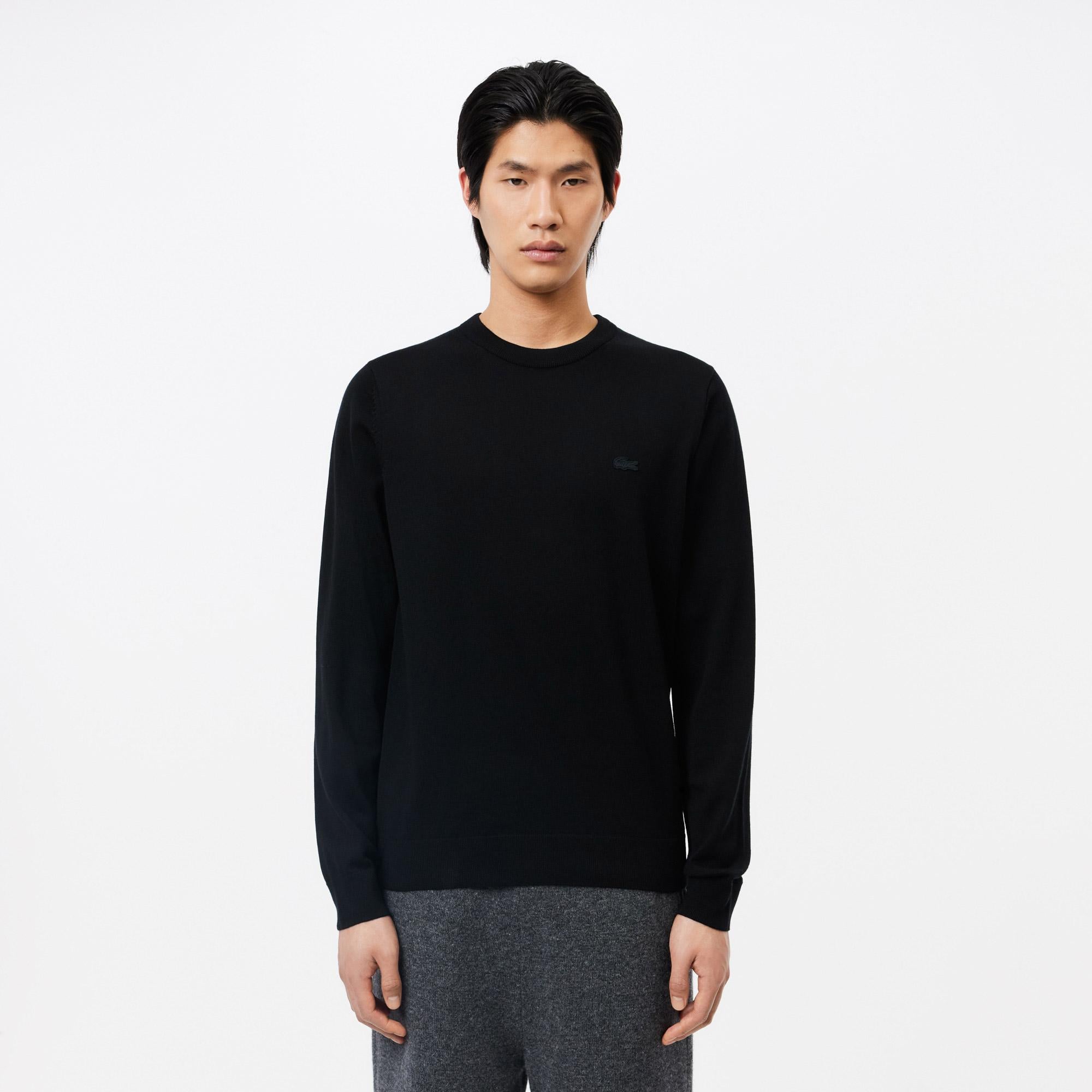 Lacoste Erkek Regular Fit Boğazlı Yaka Siyah Kazak
