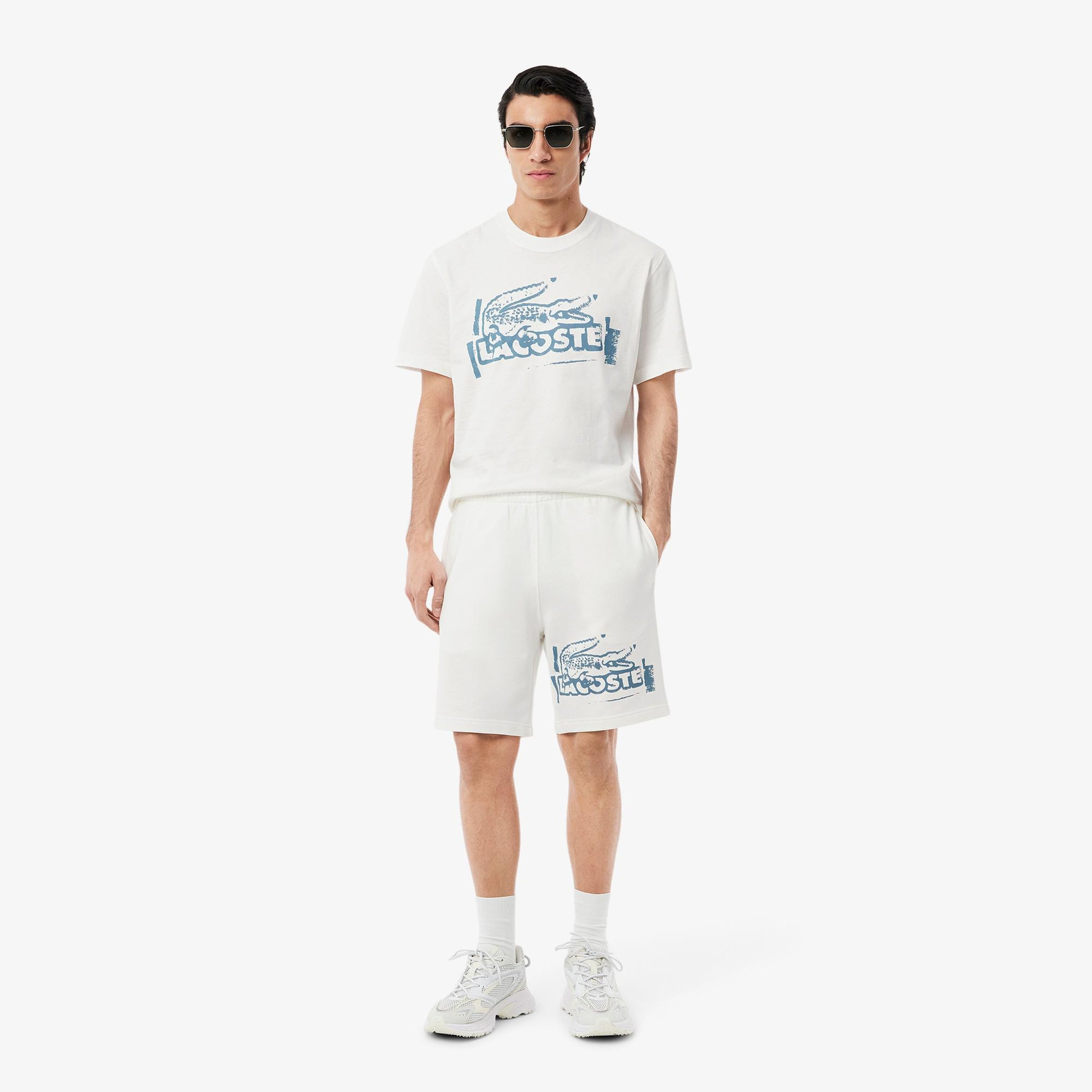 Erkek Regular Fit Baskılı Bej Şort