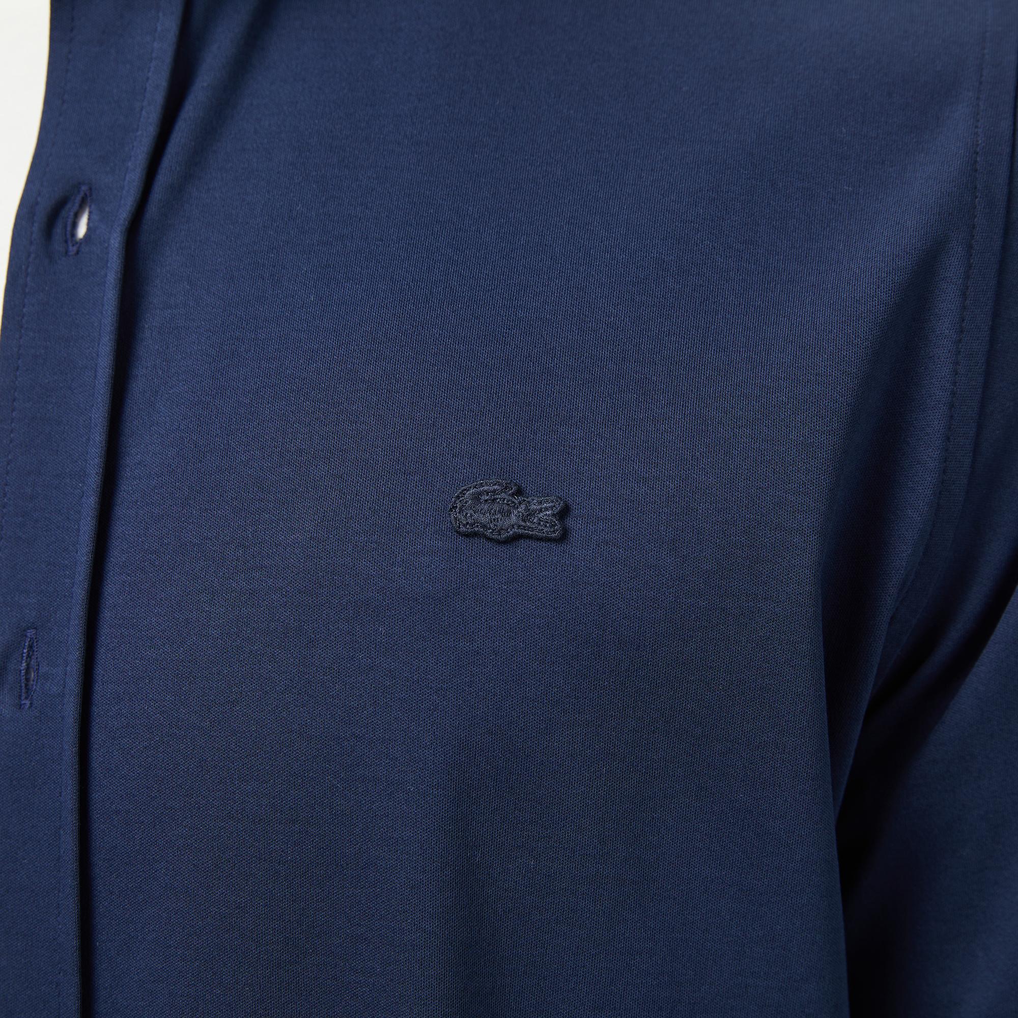 Erkek Slim Fit Lacivert Gömlek