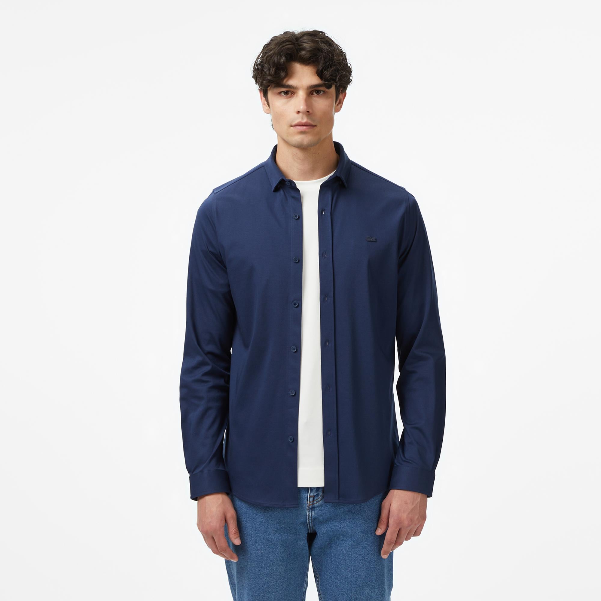 Erkek Slim Fit Lacivert Gömlek