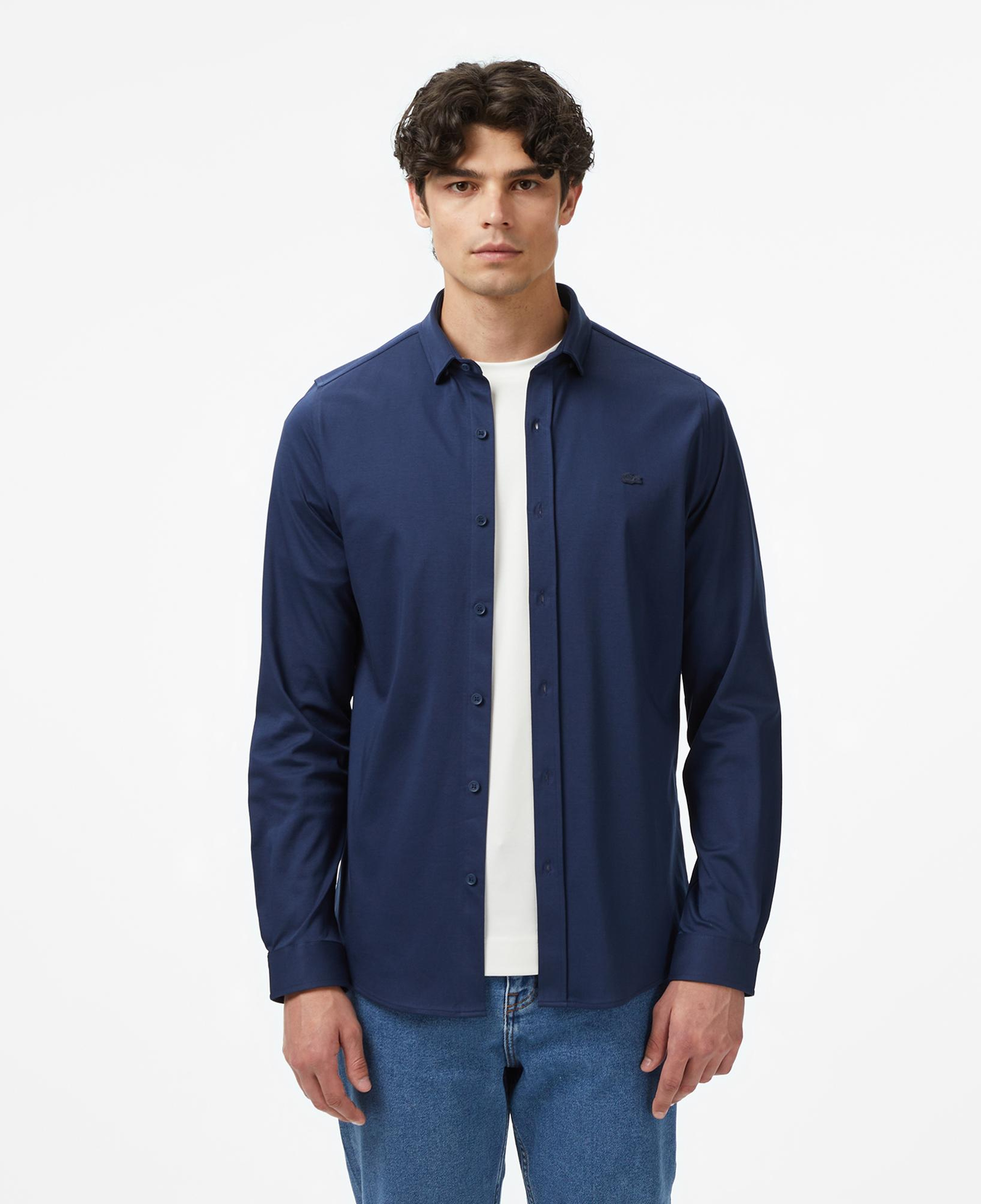 Erkek Slim Fit Lacivert Gömlek
