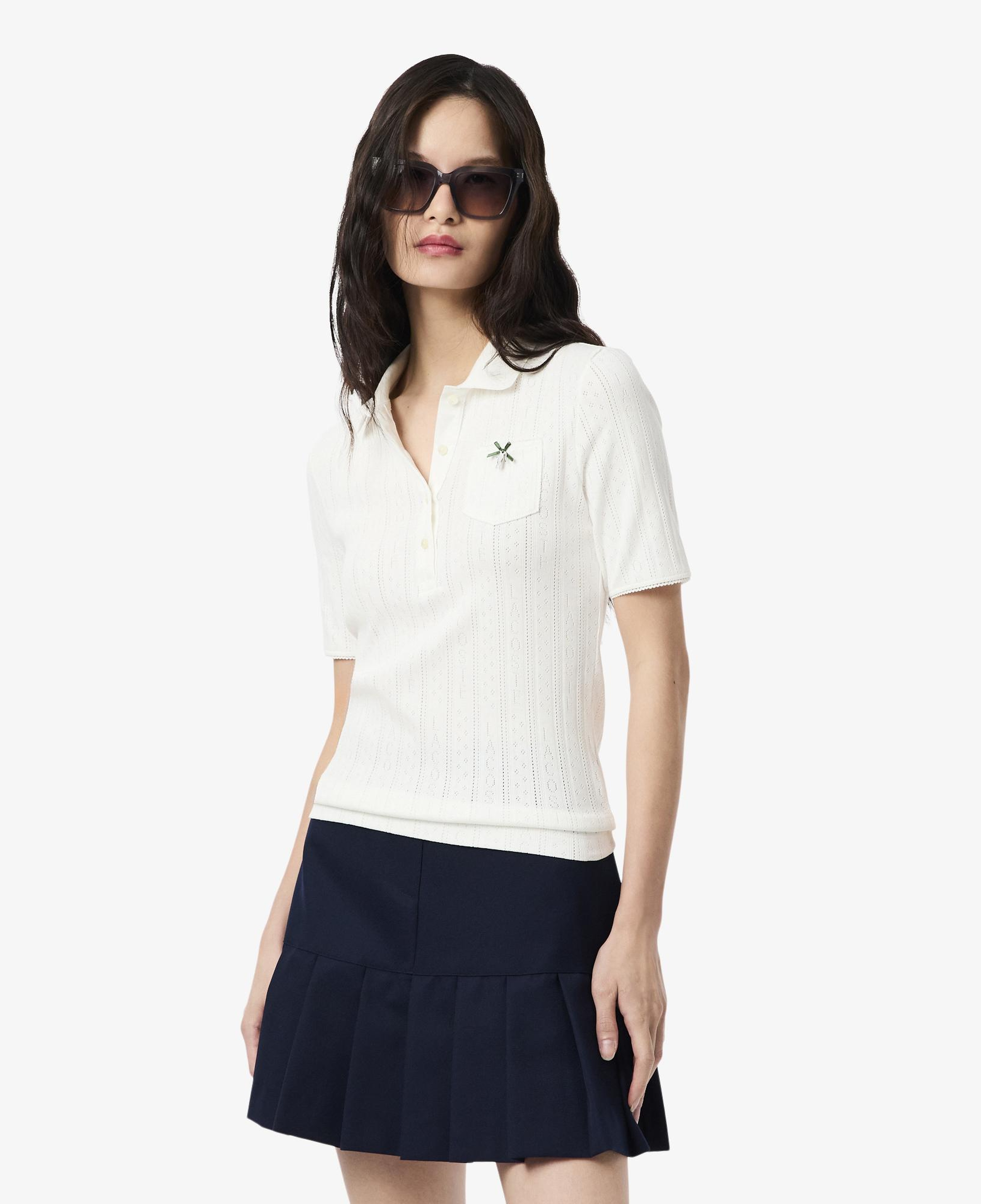 Lacoste L.12.D Kadın Slim Fit Organik Pamuk Beyaz Polo
