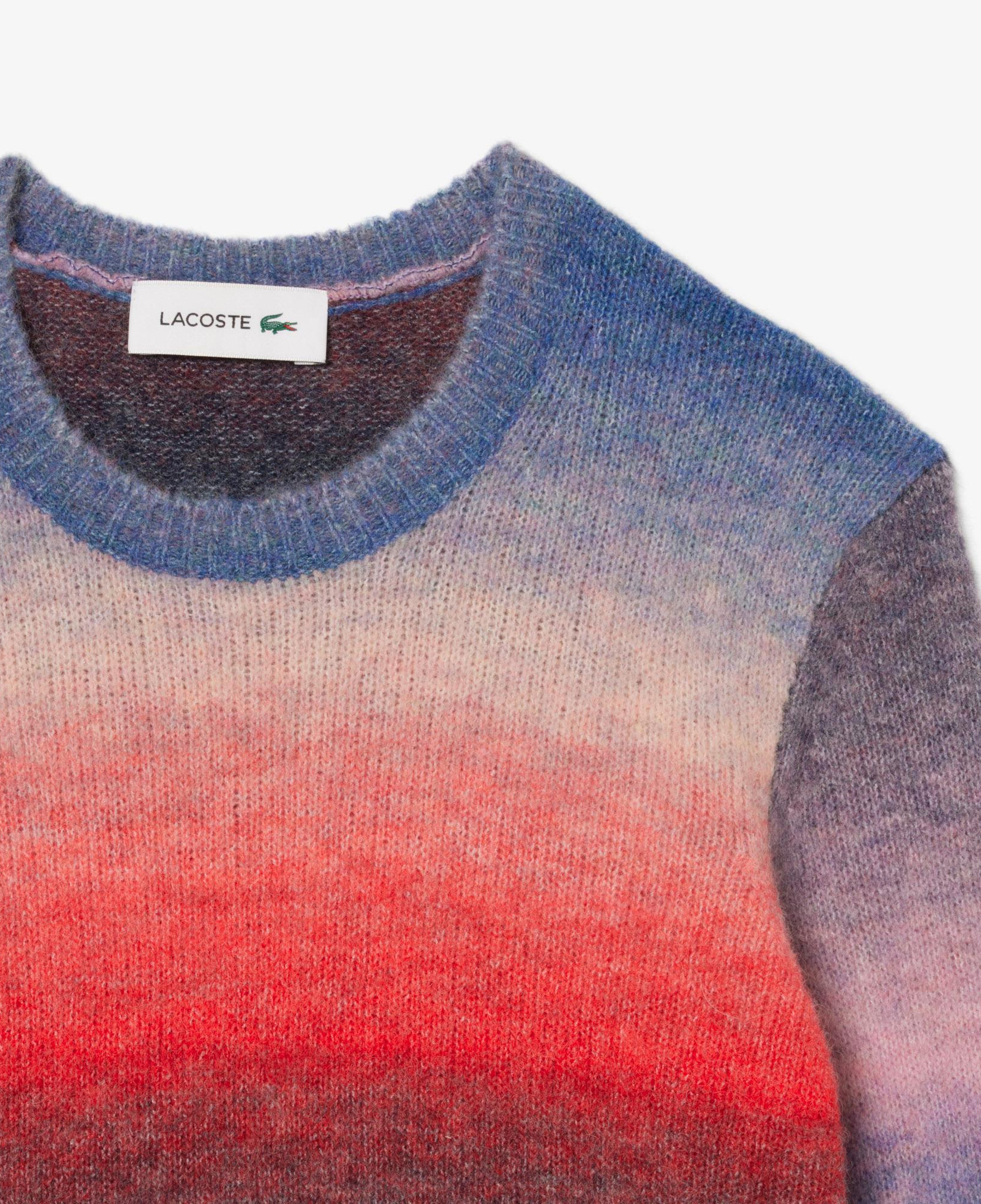 Lacoste Kadın Regular Fit Bisiklet Yaka Desenli Renkli Yün Karışımlı Kazak