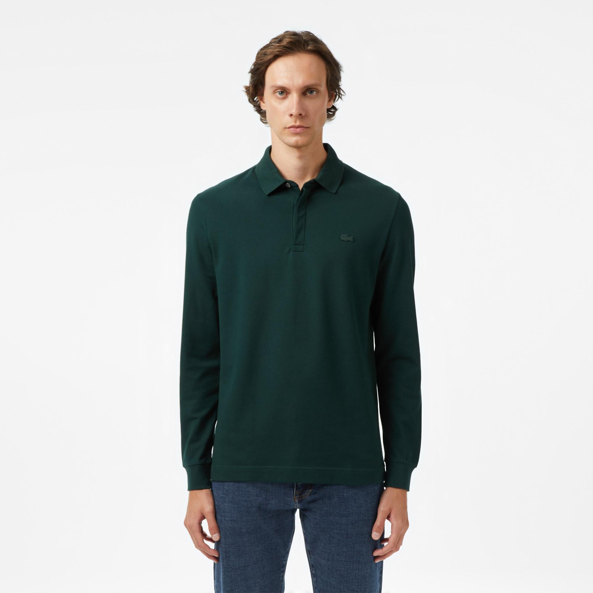 Lacoste Paris Erkek Regular Fit Uzun Kollu Yeşil Polo