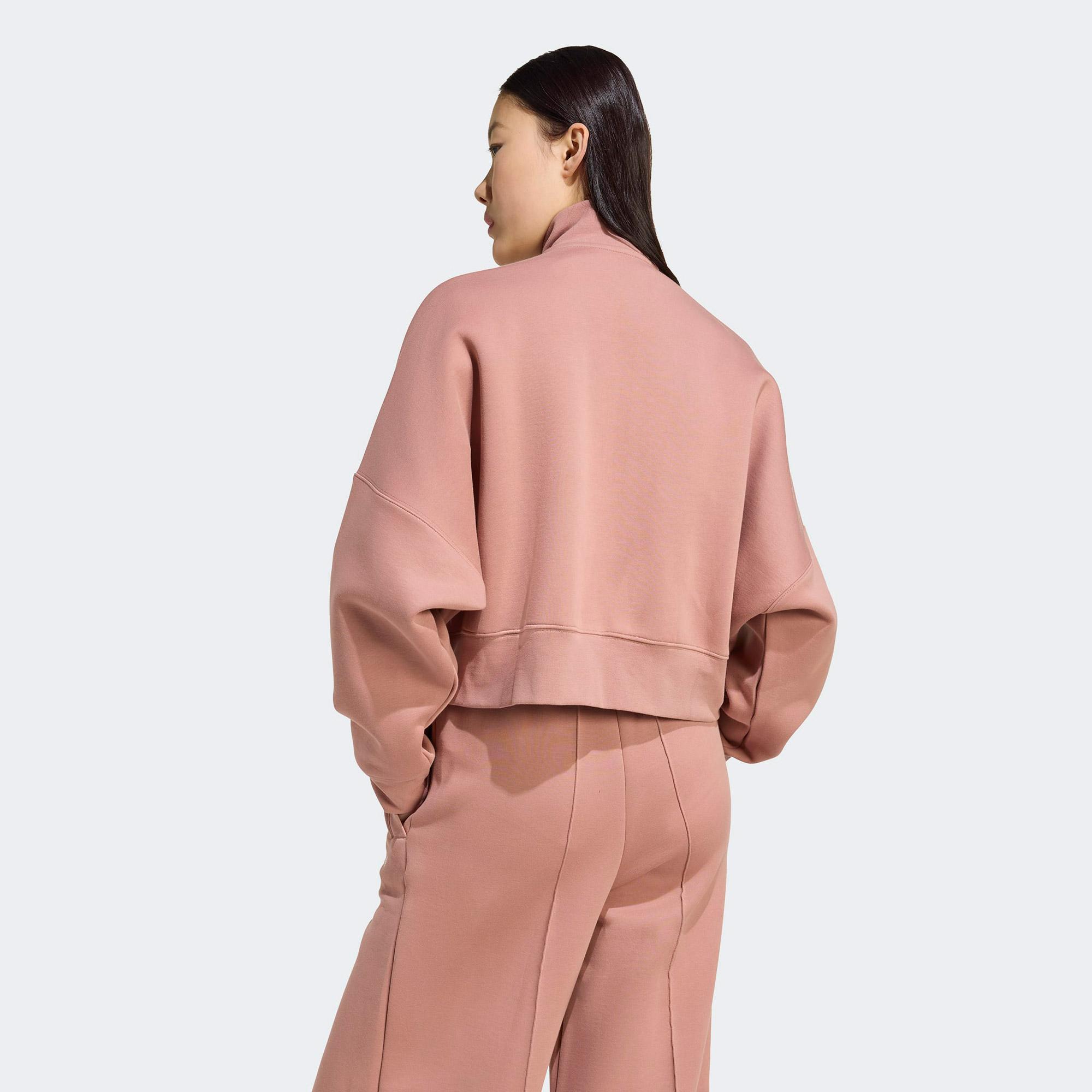 adidas 3 Stripes Zipup Kadın Kahverengi Sweatshirt