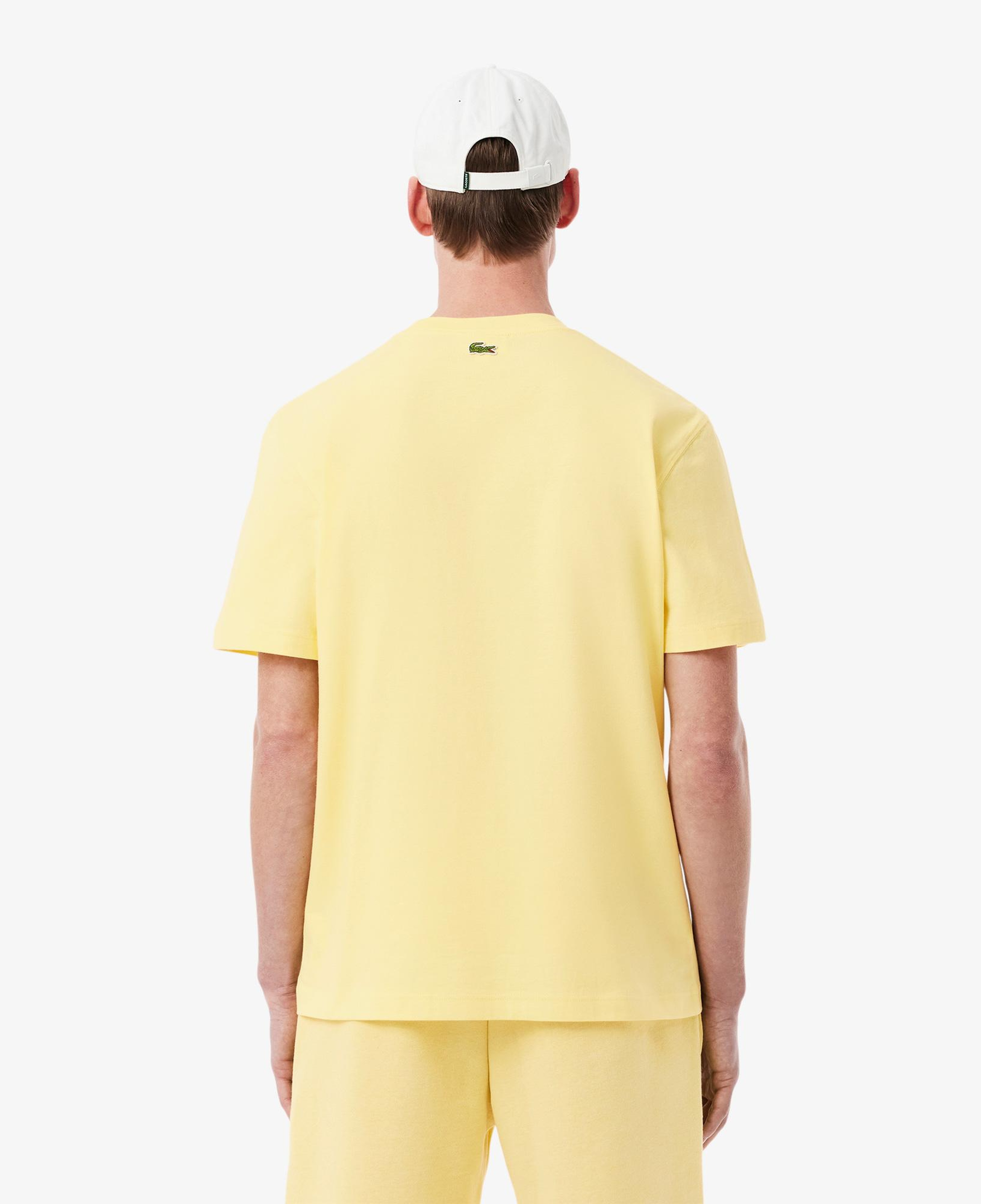 Lacoste Classic Fit Bisiklet Yaka Baskılı Erkek Sarı T-Shirt