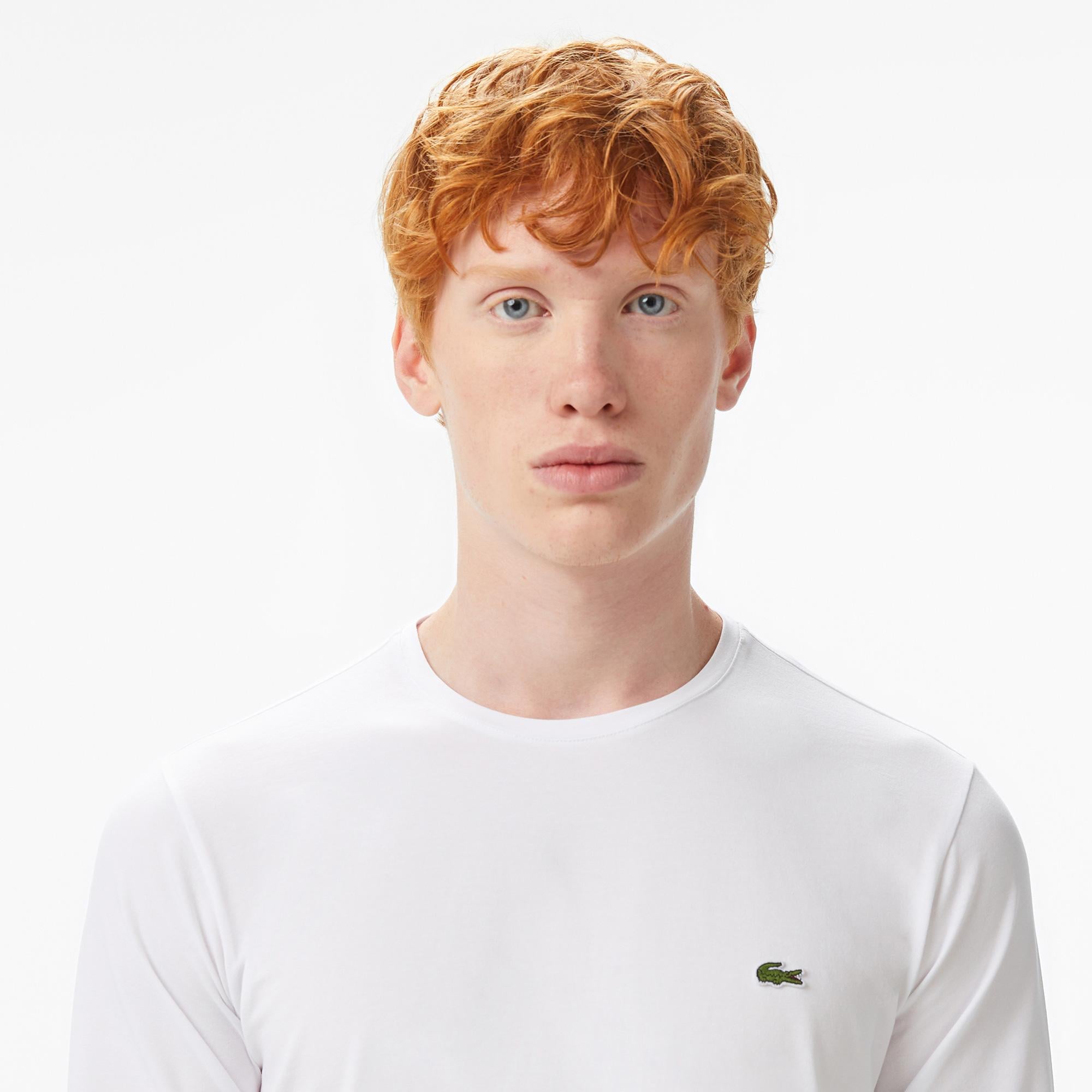 Lacoste Erkek Regular Fit Uzun Kollu Bisiklet Yaka Beyaz T-Shirt