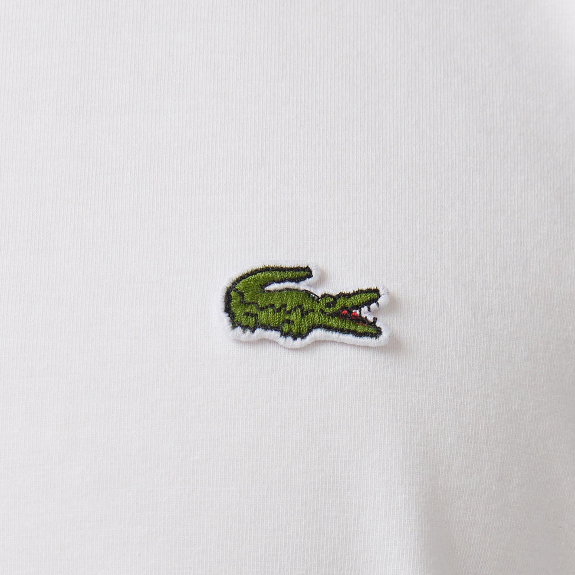 Lacoste Erkek Regular Fit Uzun Kollu Bisiklet Yaka Beyaz T-Shirt