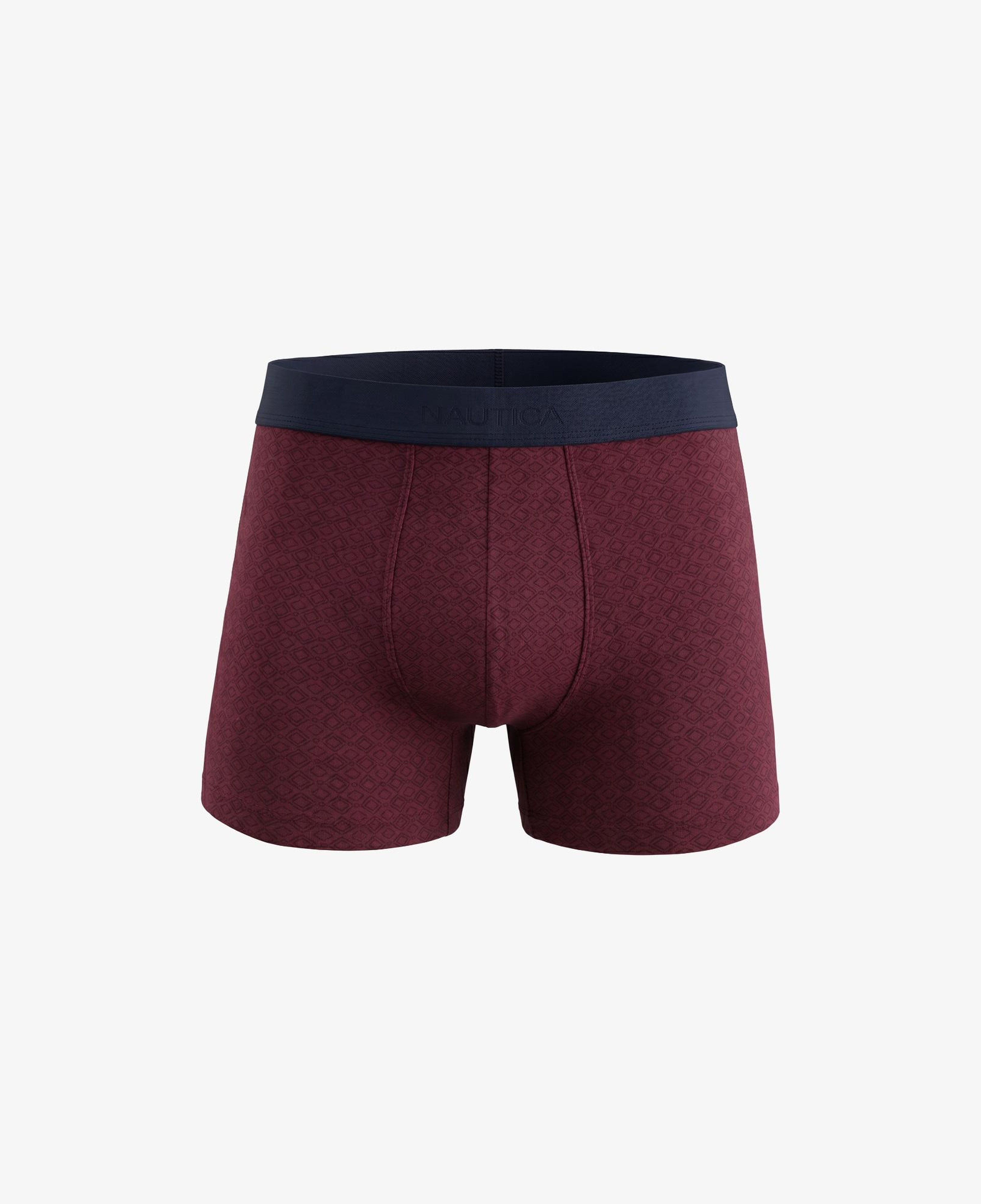 Nautica Erkek Bordo Slim Fit Desenli Boxer