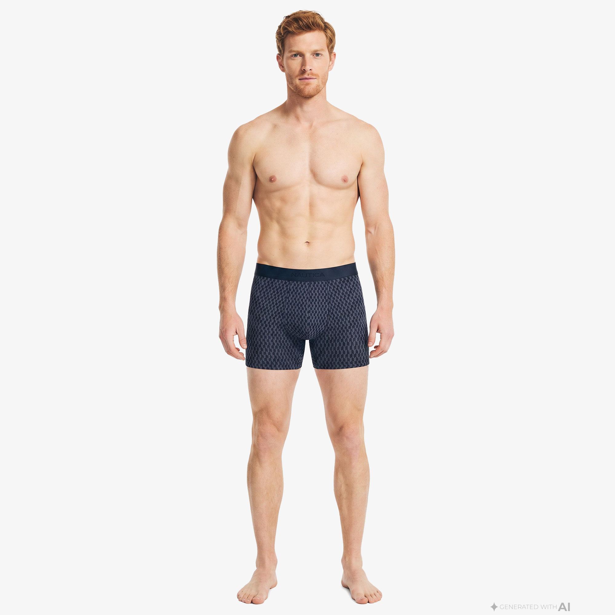 Nautica Erkek Lacivert Slim Fit Desenli Boxer
