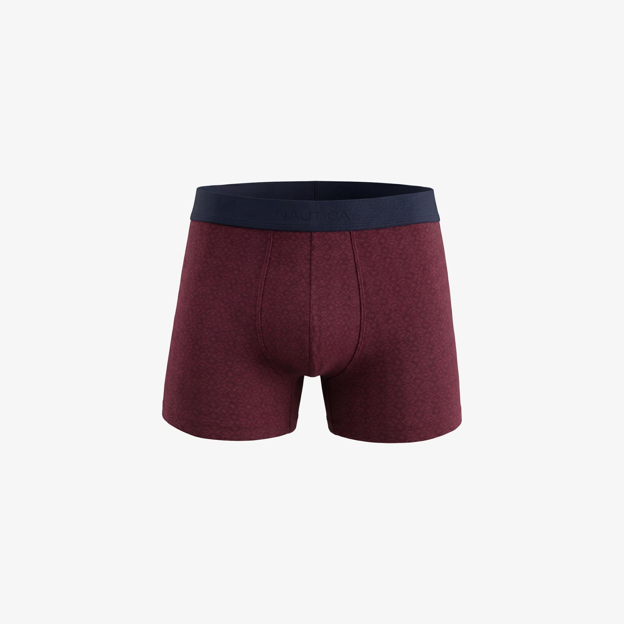 Nautica Erkek Bordo Slim Fit Desenli Boxer