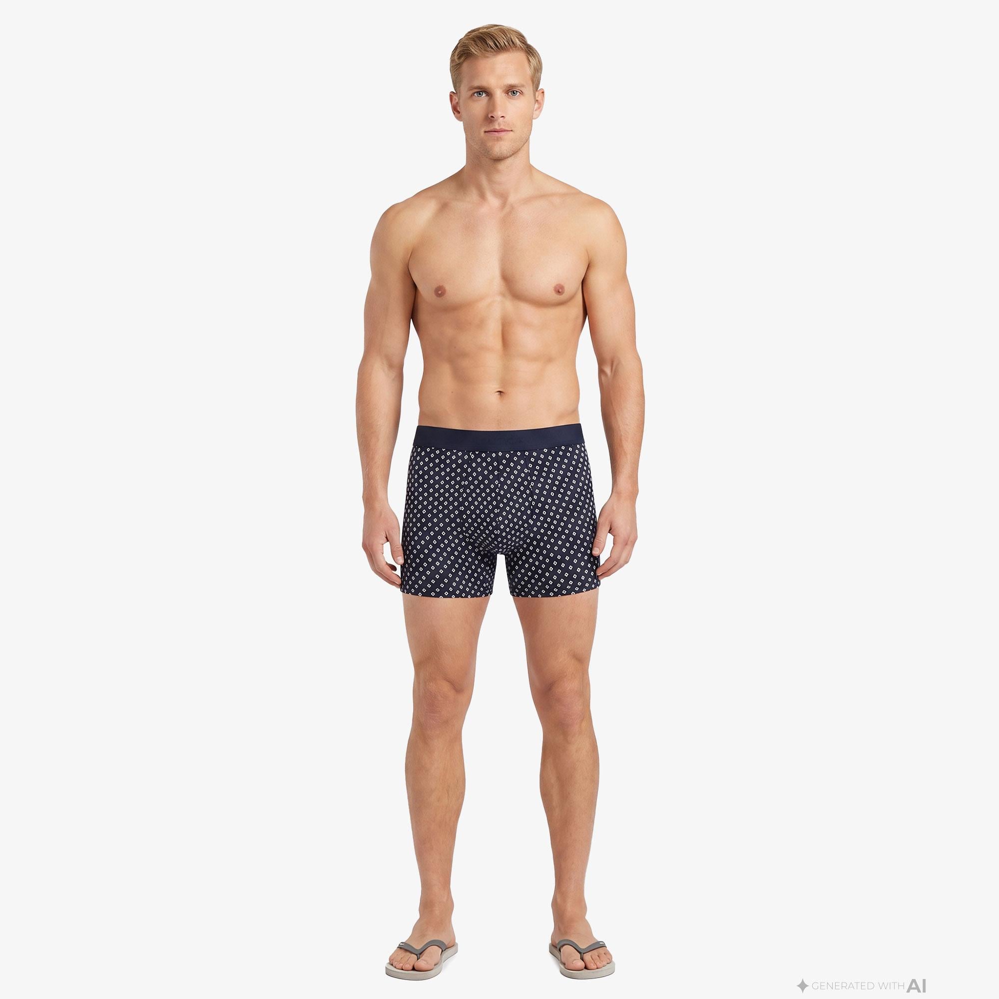 Nautica Erkek Lacivert Slim Fit Desenli Boxer