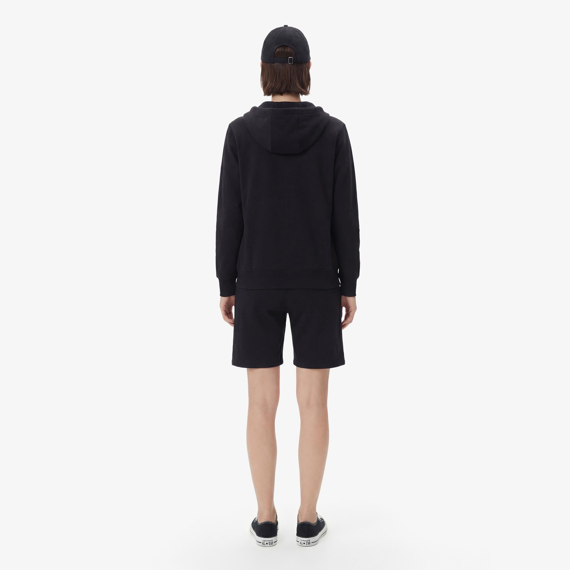Converse Unisex Siyah Fermuarlı Hoodie