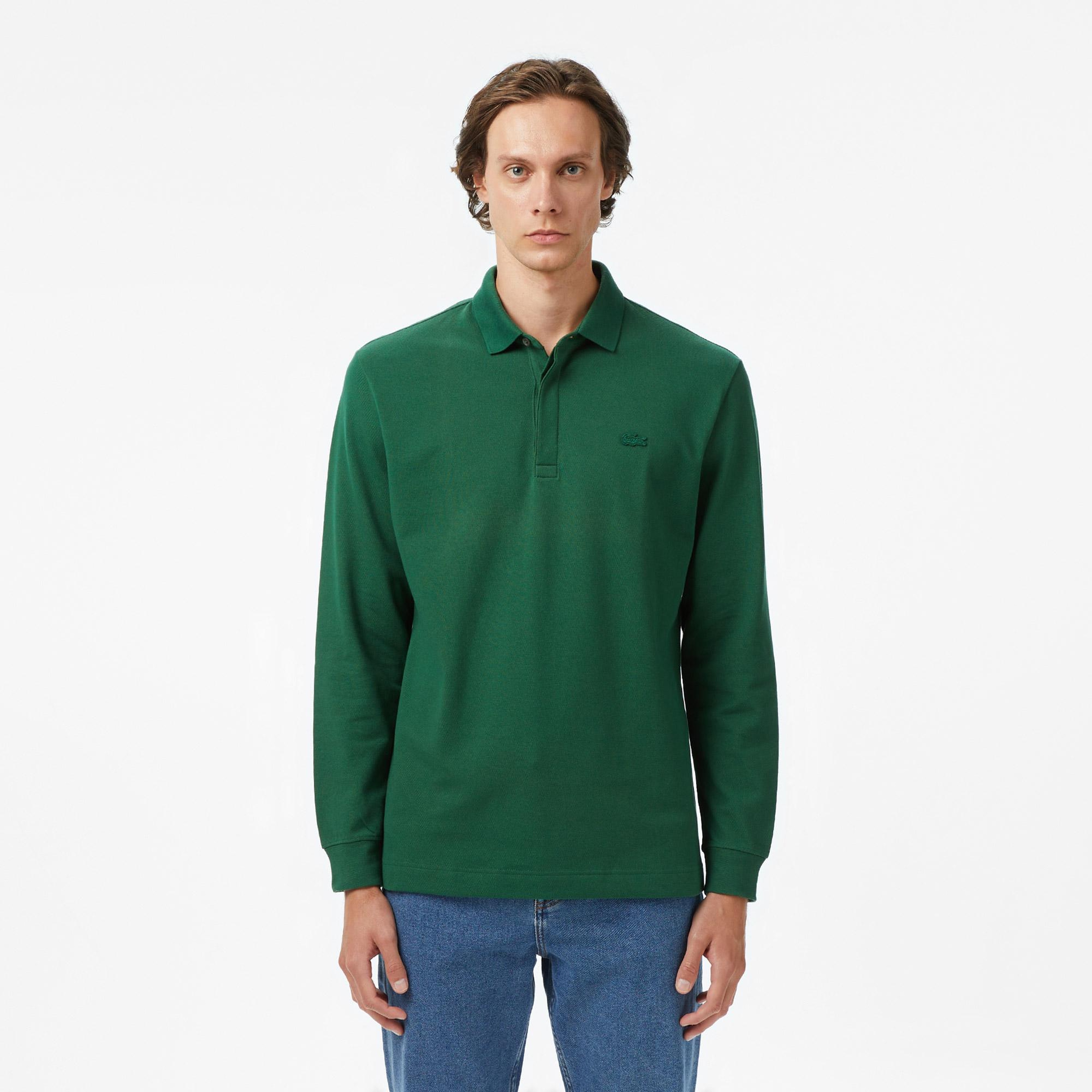 Lacoste Paris Erkek Regular Fit Uzun Kollu Haki Polo