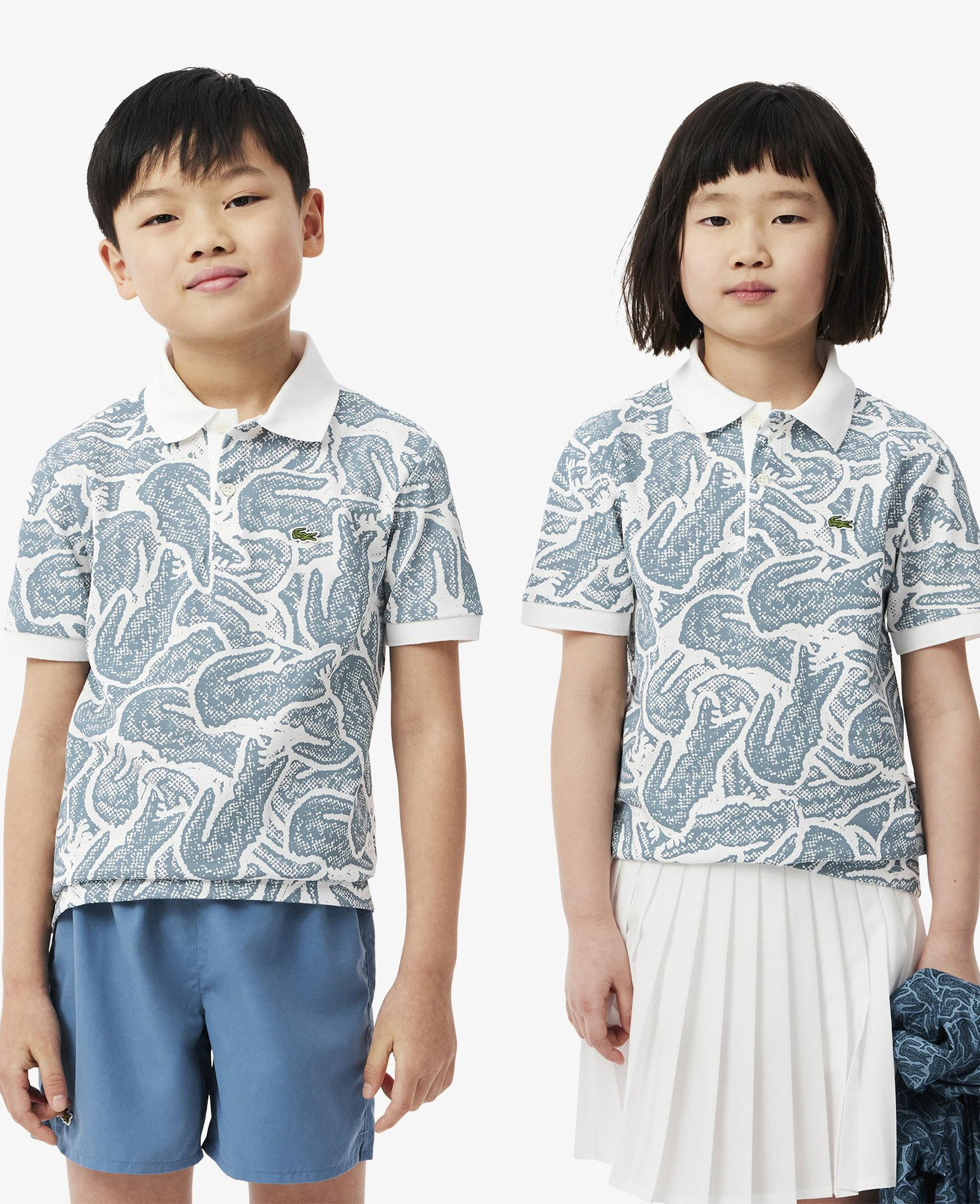 Lacoste Çocuk Baskılı Mavi Polo