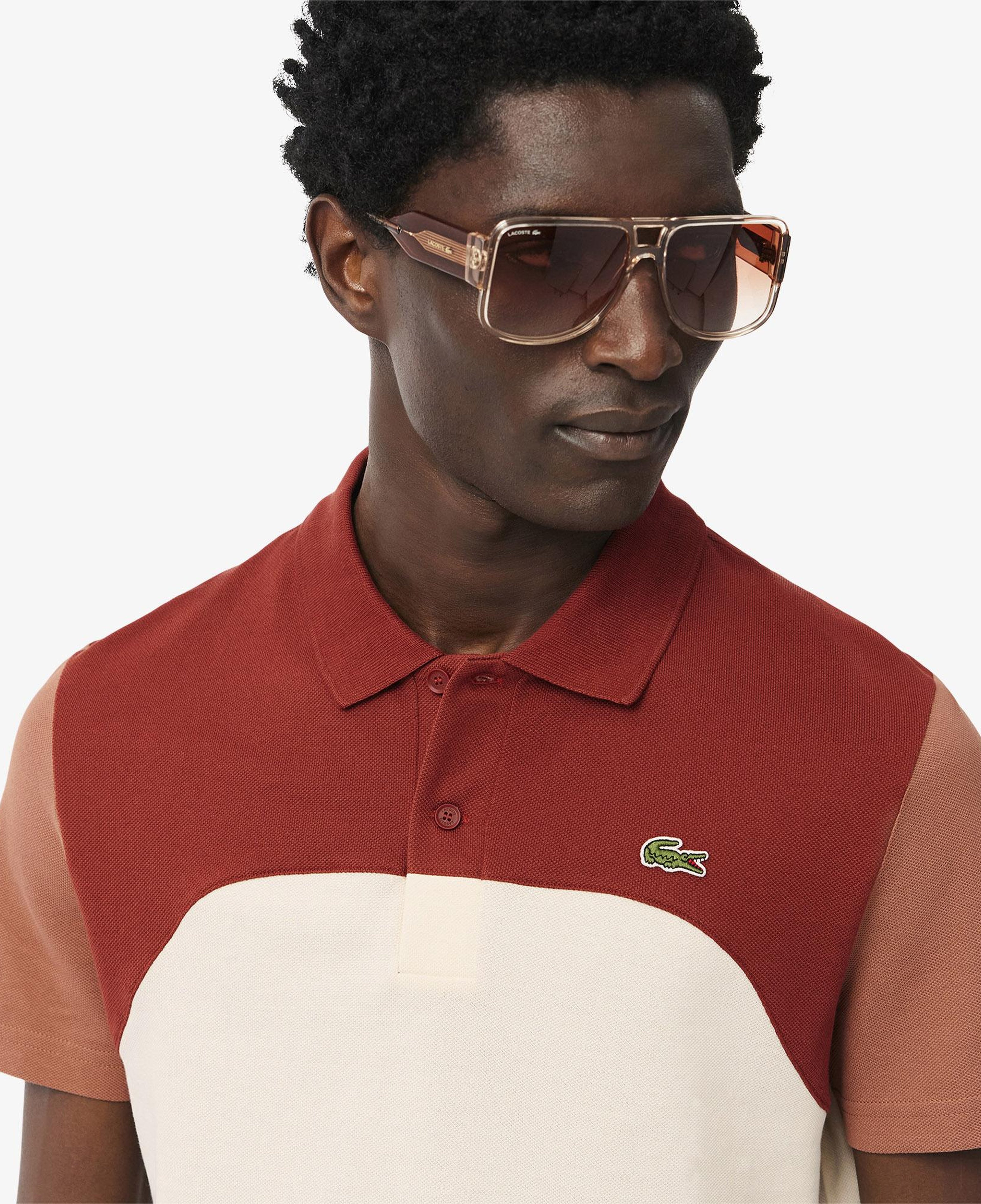 Erkek Regular Fit Renk Bloklu Bej Polo