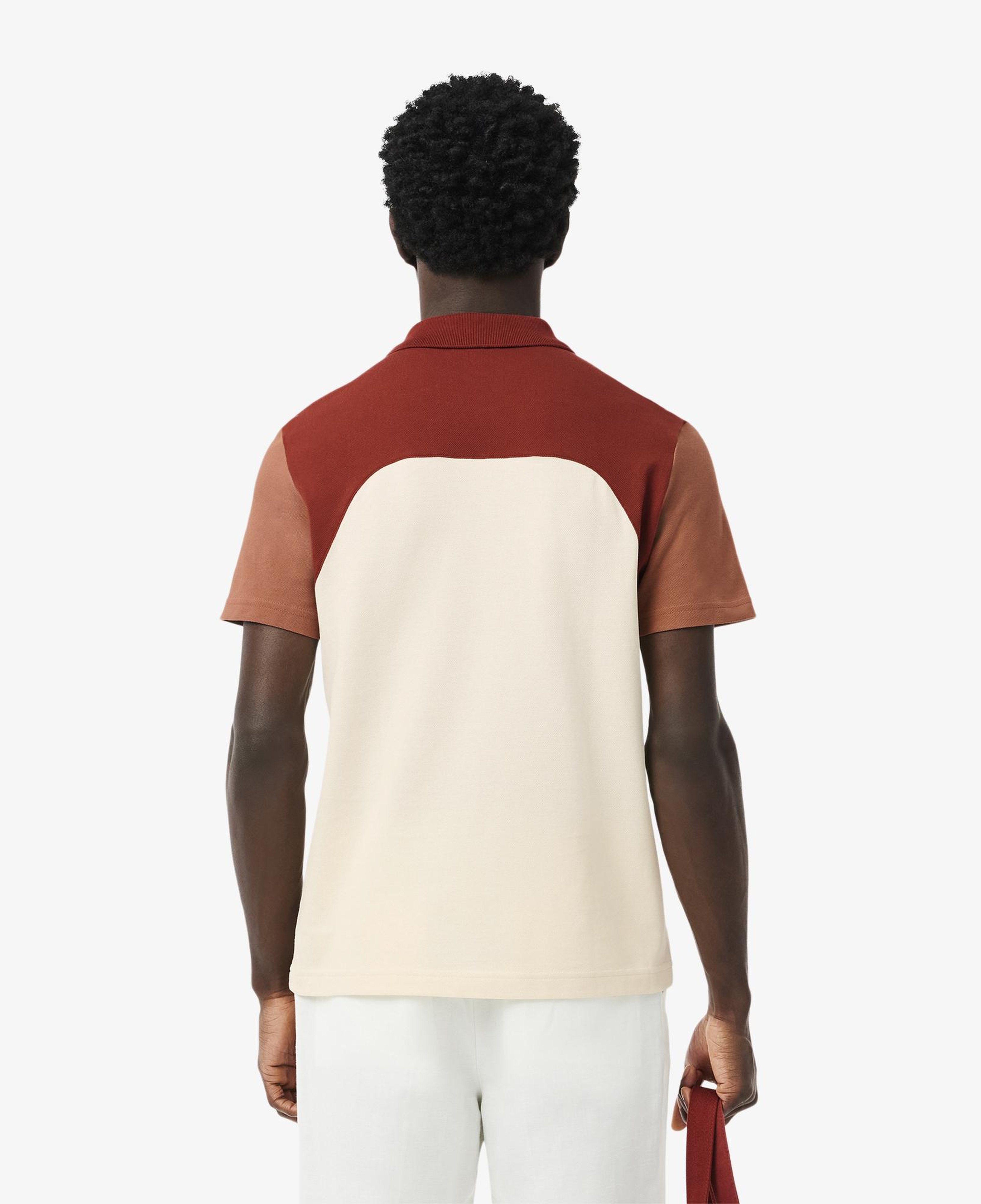Erkek Regular Fit Renk Bloklu Bej Polo