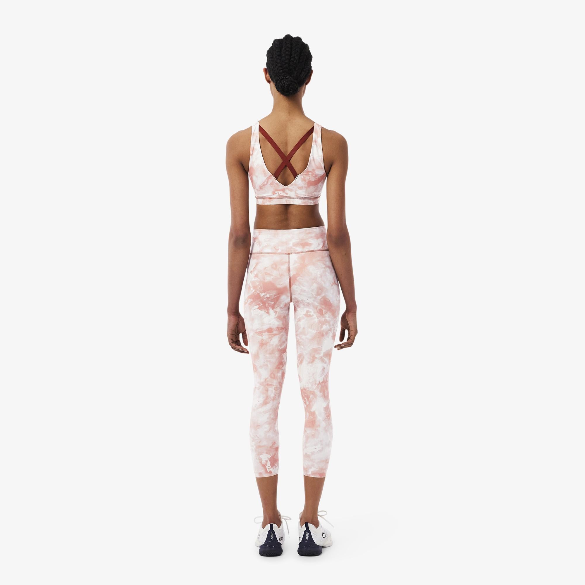 Kadın Slim Fit Desenli Pembe Tayt