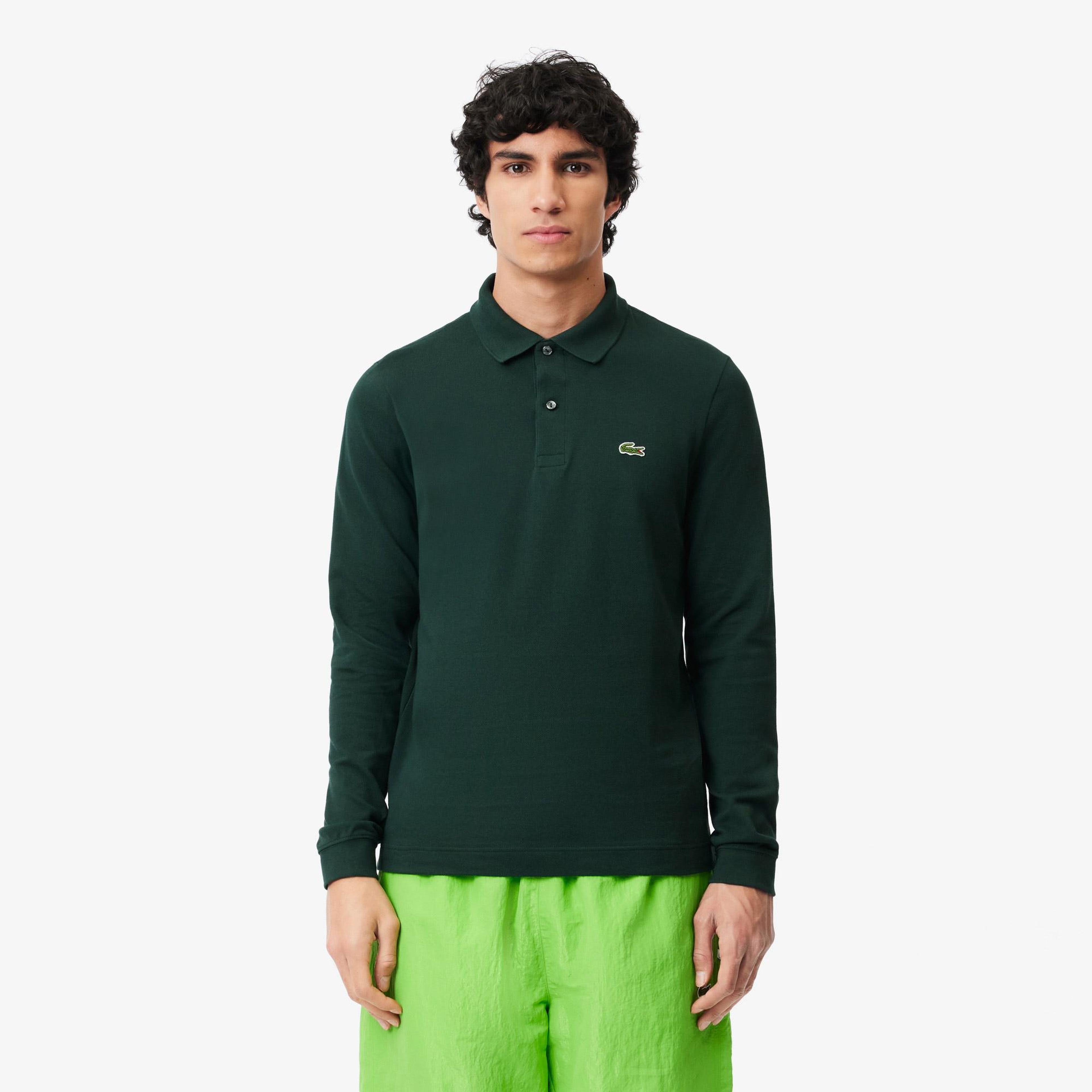 Lacoste L.12.12 Erkek Slim Fit Uzun Kollu Yeşil Polo