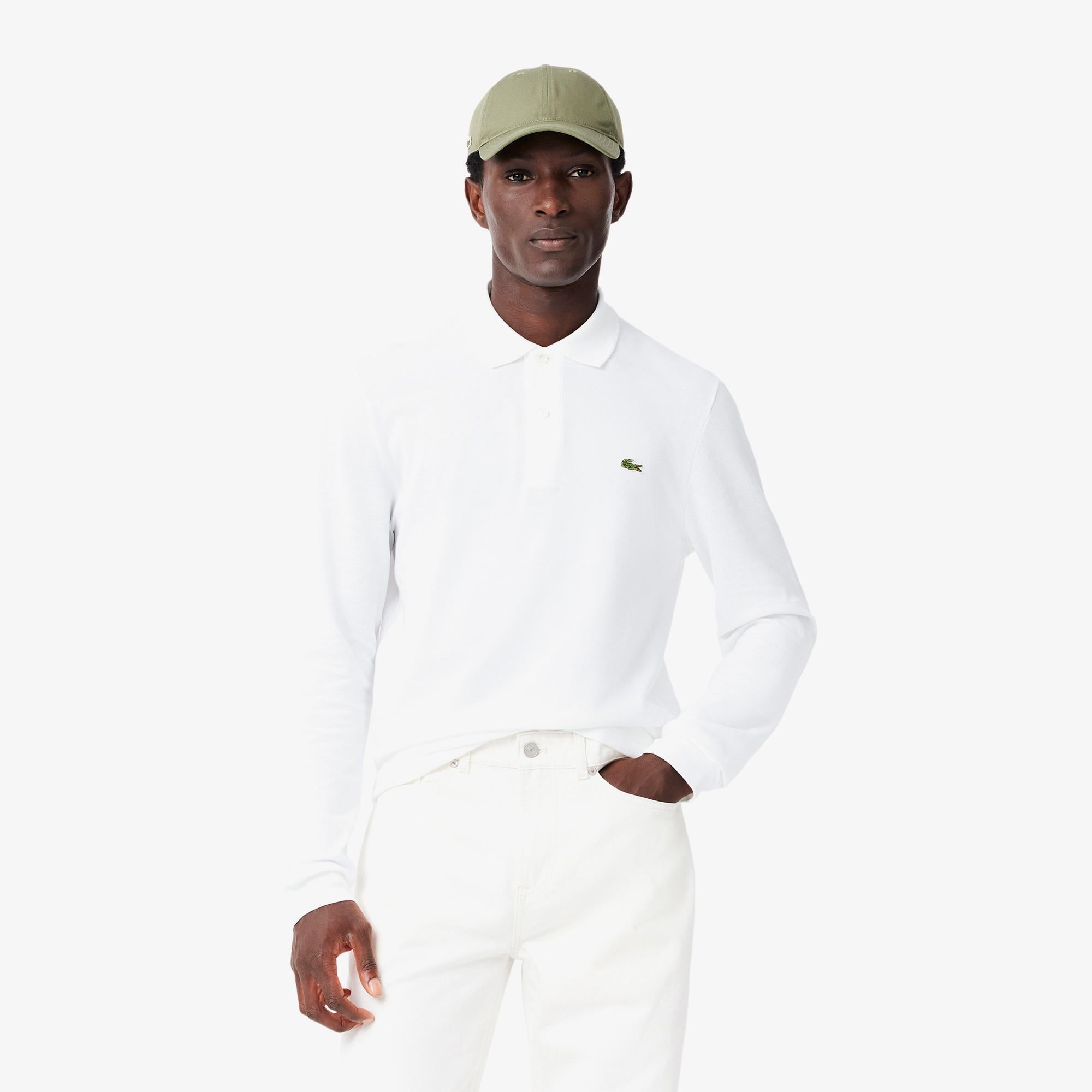 Lacoste Erkek Classic Fit Uzun Kollu Beyaz Polo