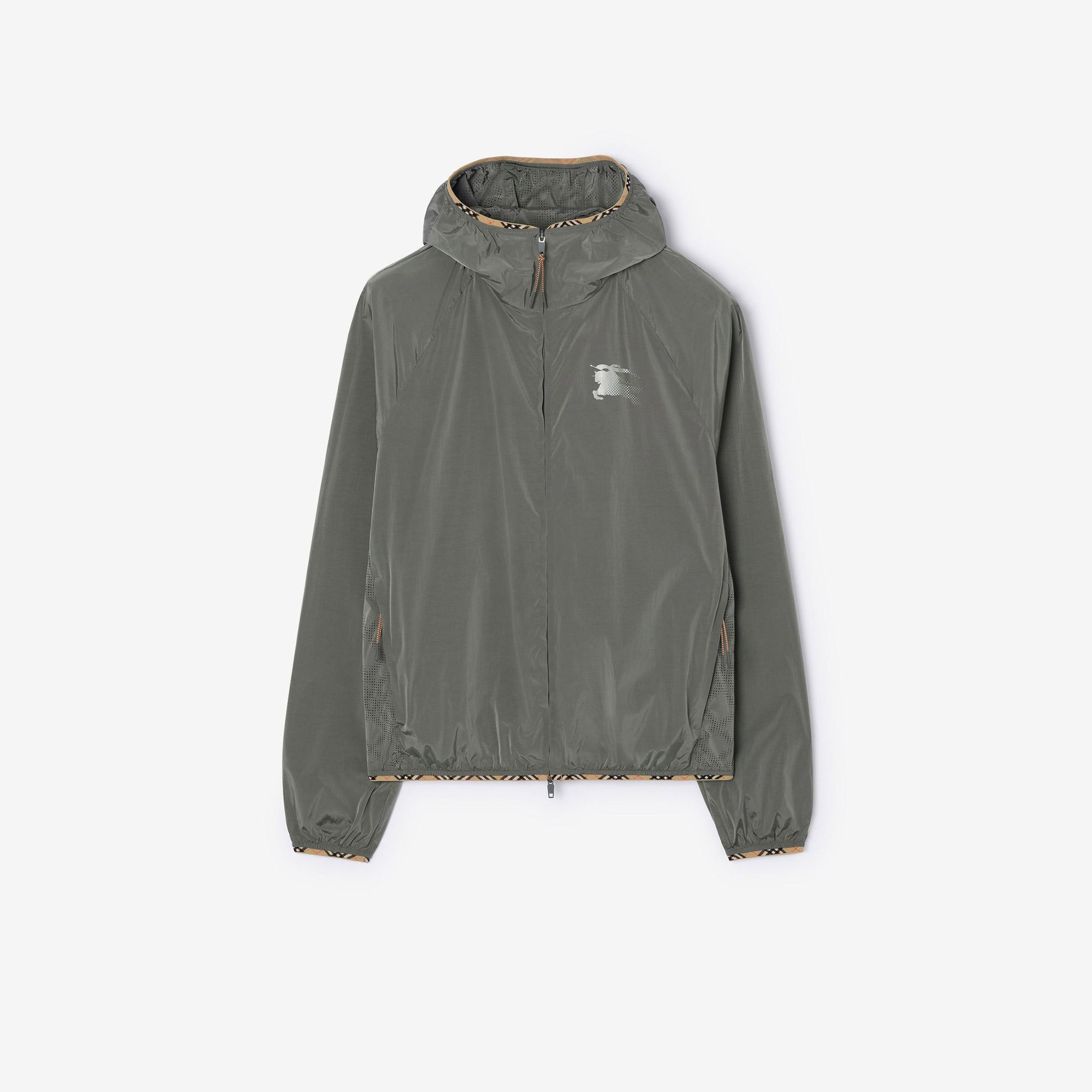 Burberry Nylon Hooded Erkek Antrasit Mont