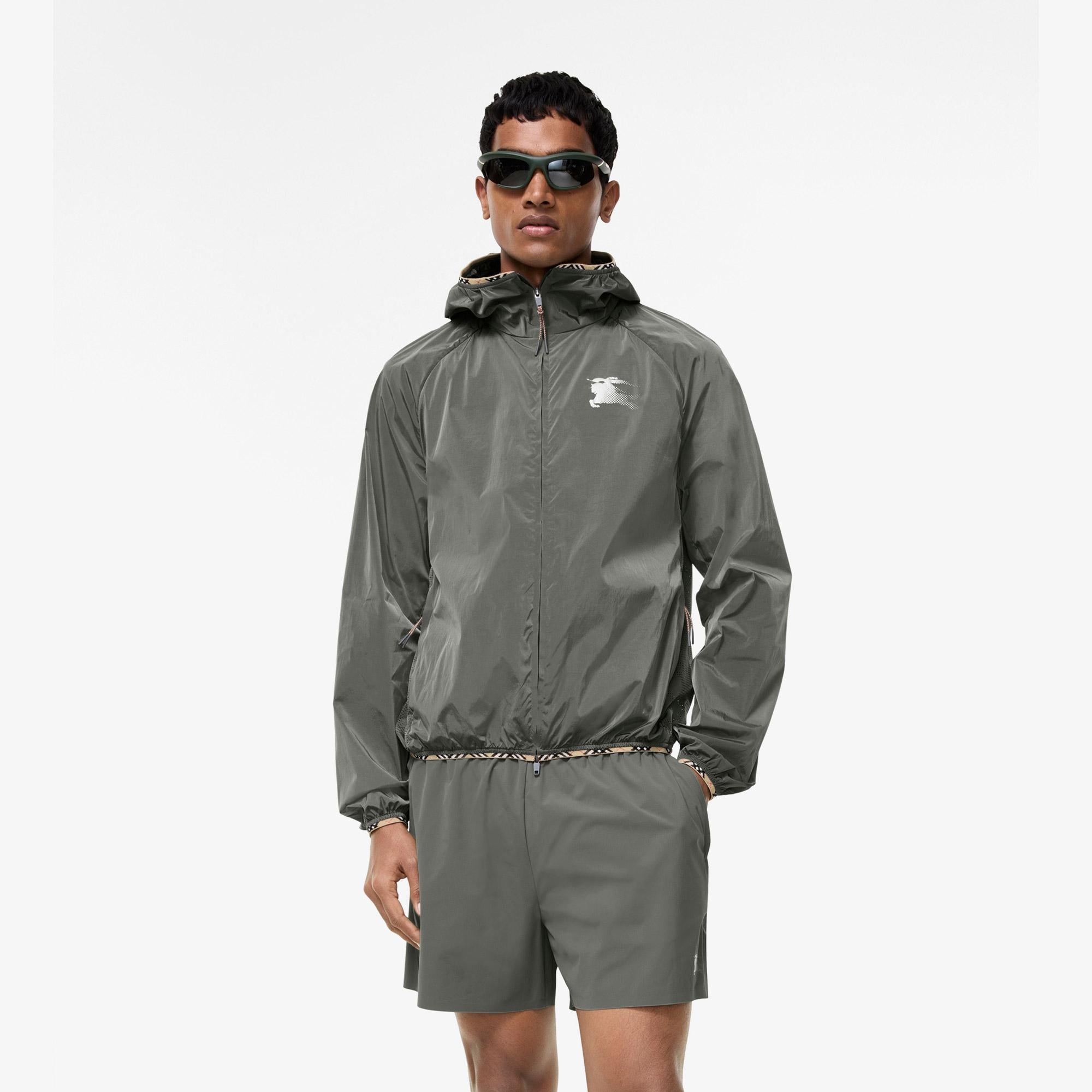 Burberry Nylon Hooded Erkek Antrasit Mont
