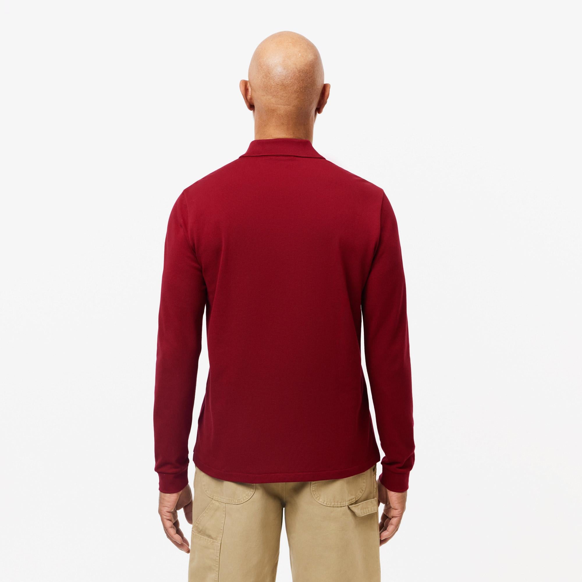 Lacoste Erkek Classic Fit Uzun Kollu Bordo Polo